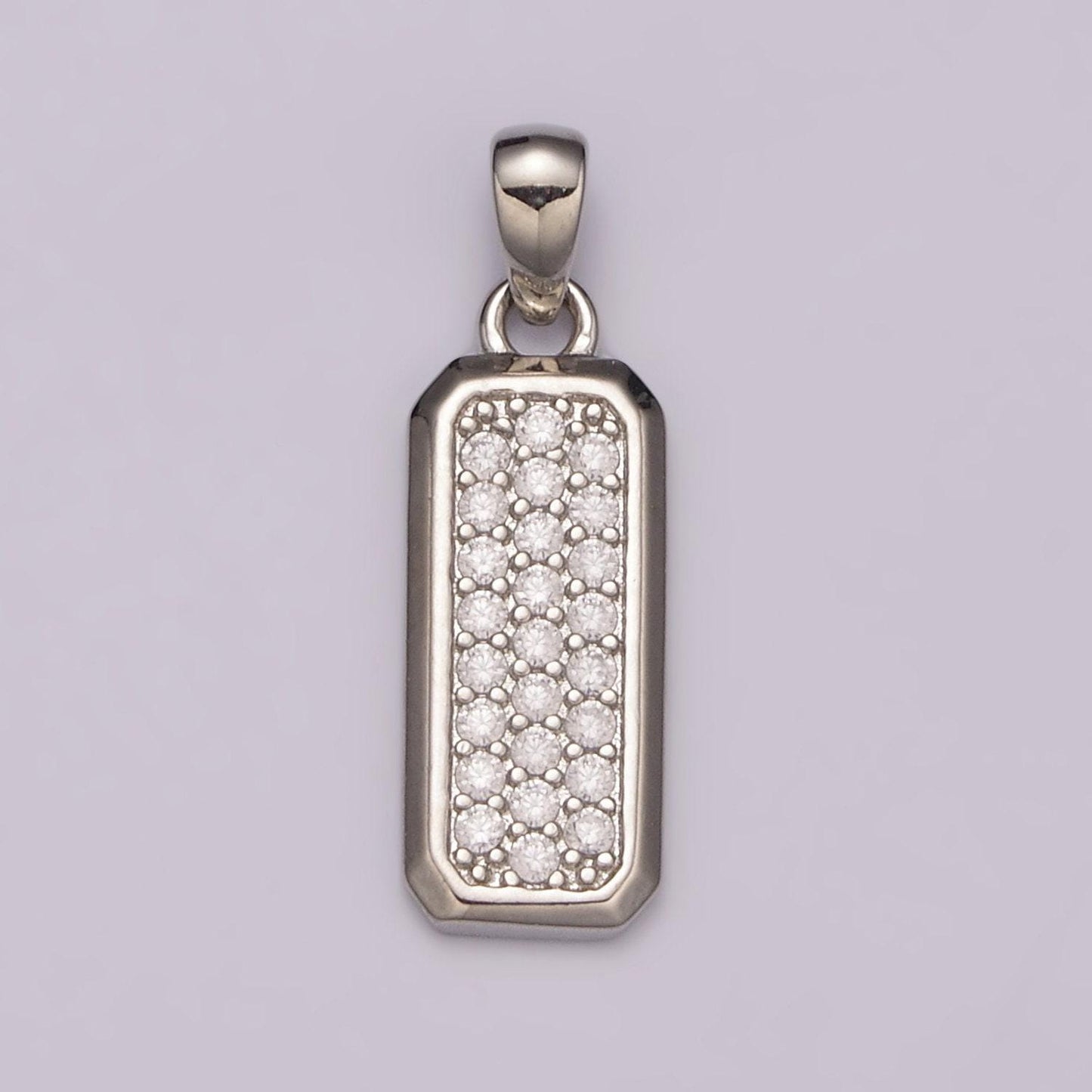 Dainty cz bar pendant 24k gold filled bar pendant, silver bar micro pave dangle pendants