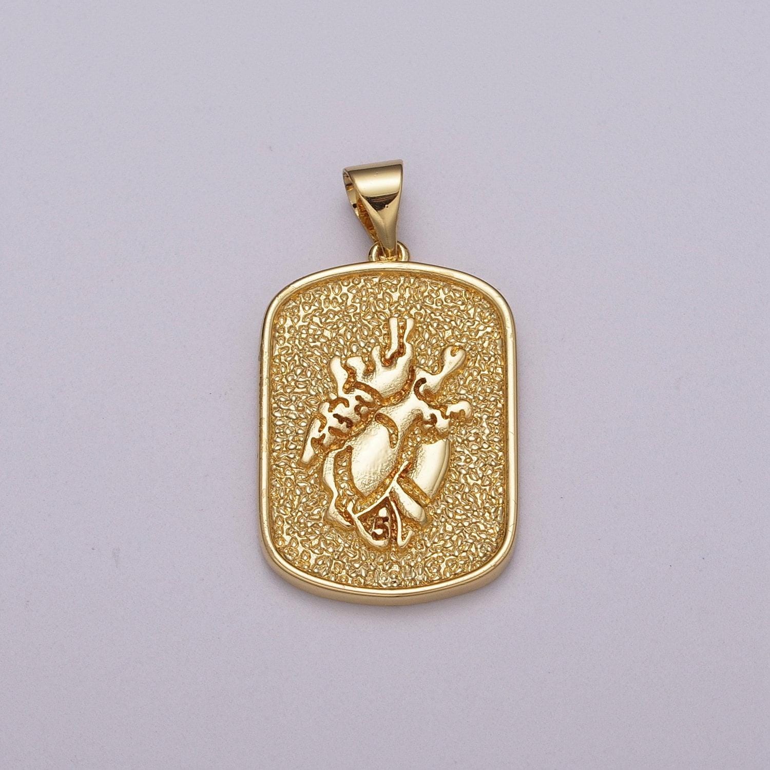 Gold heart anatomy charm heartbead pendant bio science charm white gold tag heart plate charm n-1439, n-1440