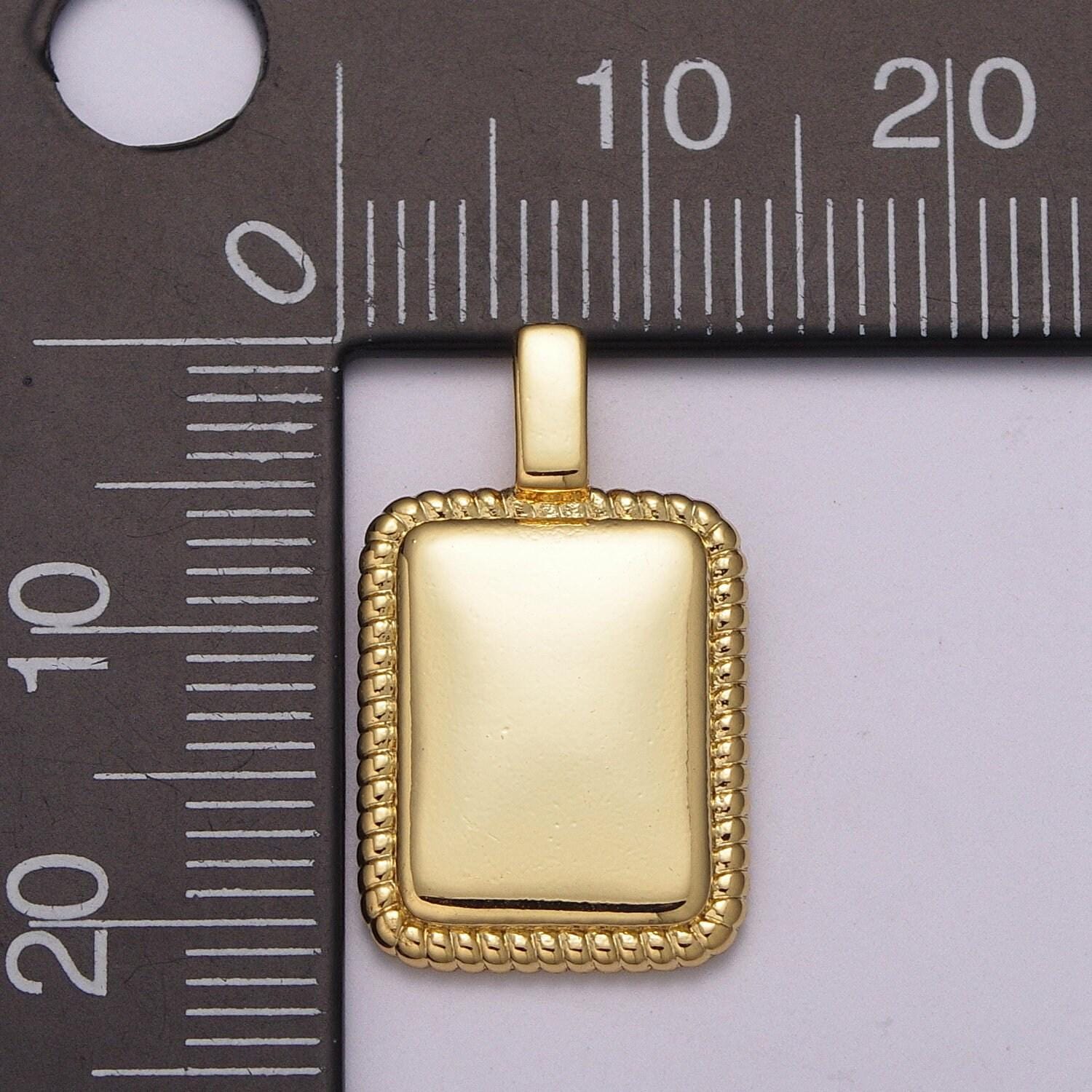 24k gold filled classic rectangle pendant charm for necklace minimalist jewelry