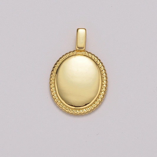 24k gold filled classic oval pendant charm for necklace minimalist jewelry