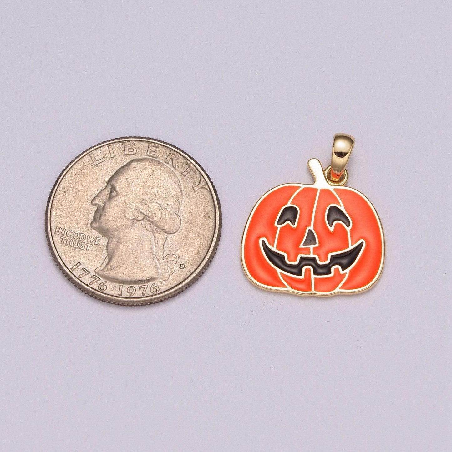 Orange pumpkin charm 18k gold filled jack o lantern charms halloween jewelry inspired add on charm for necklace earring bracelet