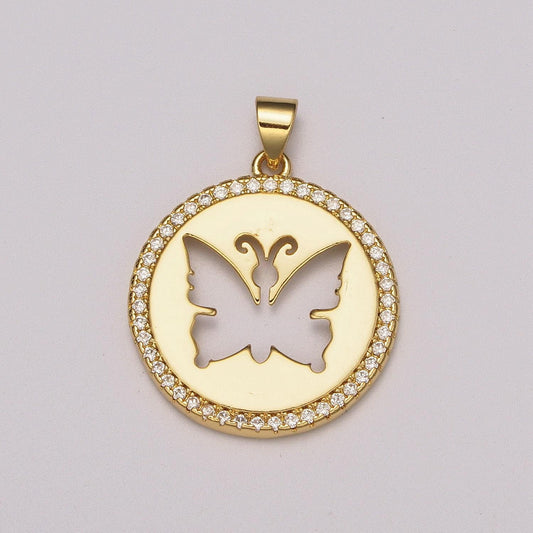 Cut out monarch necklace pendant gold butterfly charm micro pave zircon pendant mariposa animal inspired for statement jewelry,n-1402