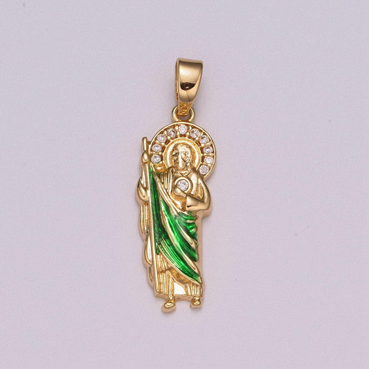 Gold filled saint jude necklace pendant ~san judas tadeo cadena~ religious saint jude~ grandiosa cadena de san judas, n-1399