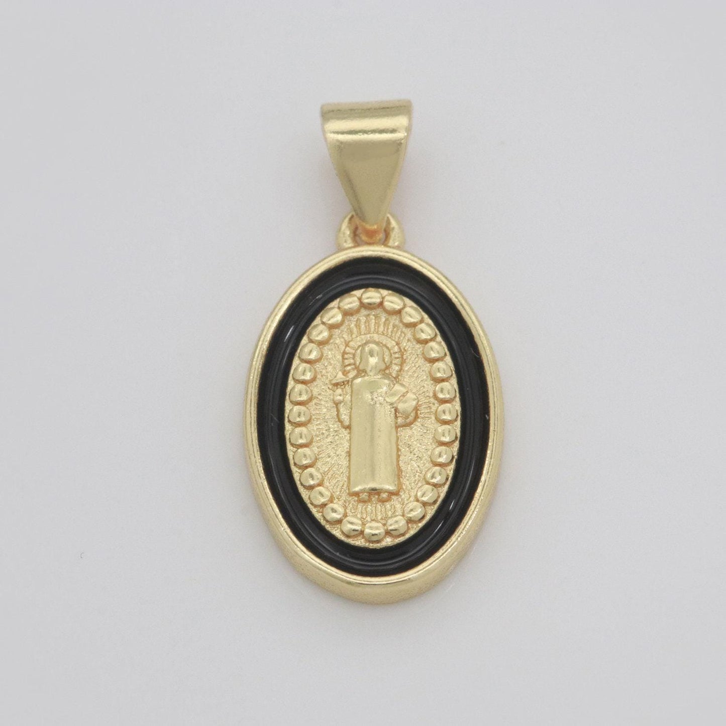 Saint jude charm gold medallion charm, gold filled st jude religious medal patron saint pendant religious coin catholic enamel jewelry