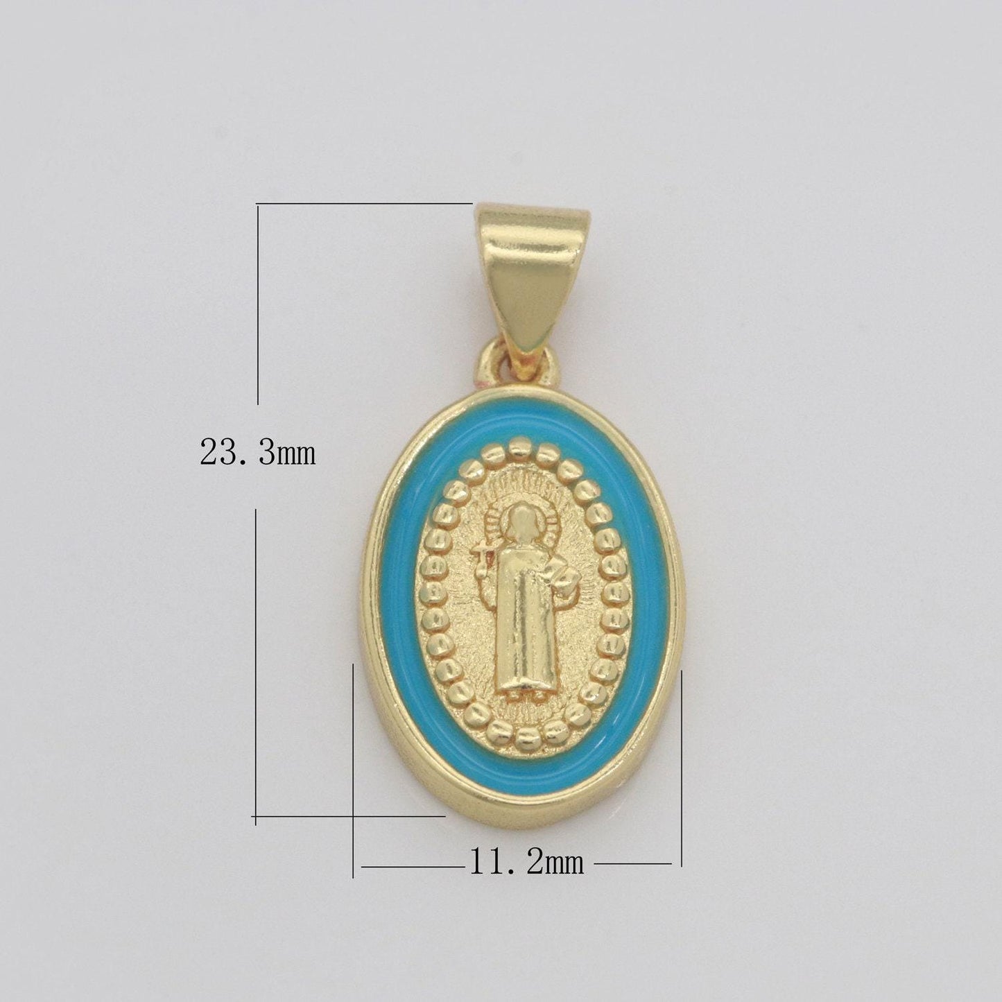 Saint jude charm gold medallion charm, gold filled st jude religious medal patron saint pendant religious coin catholic enamel jewelry