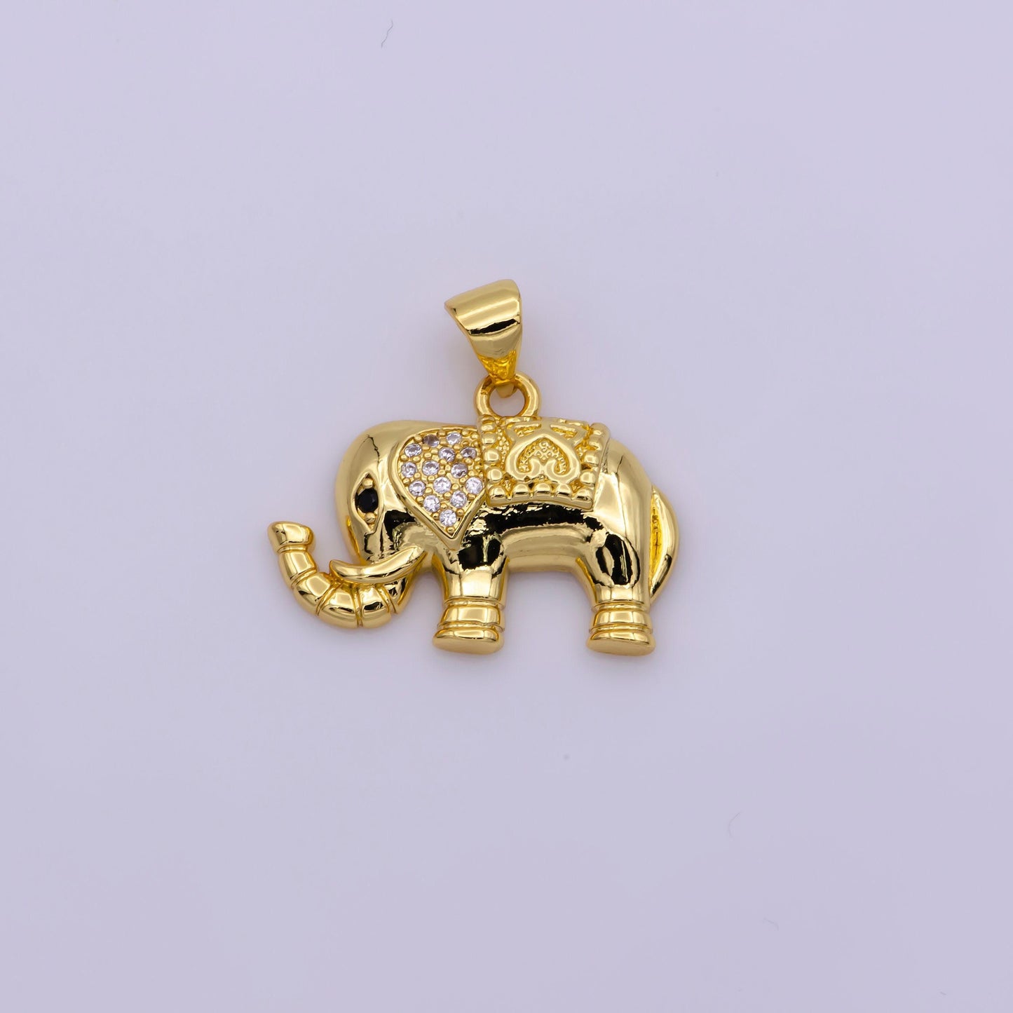 24k gold filled elephant pendant charm, animal pendant charm wild animal charm safari pendant, for diy jewelry making