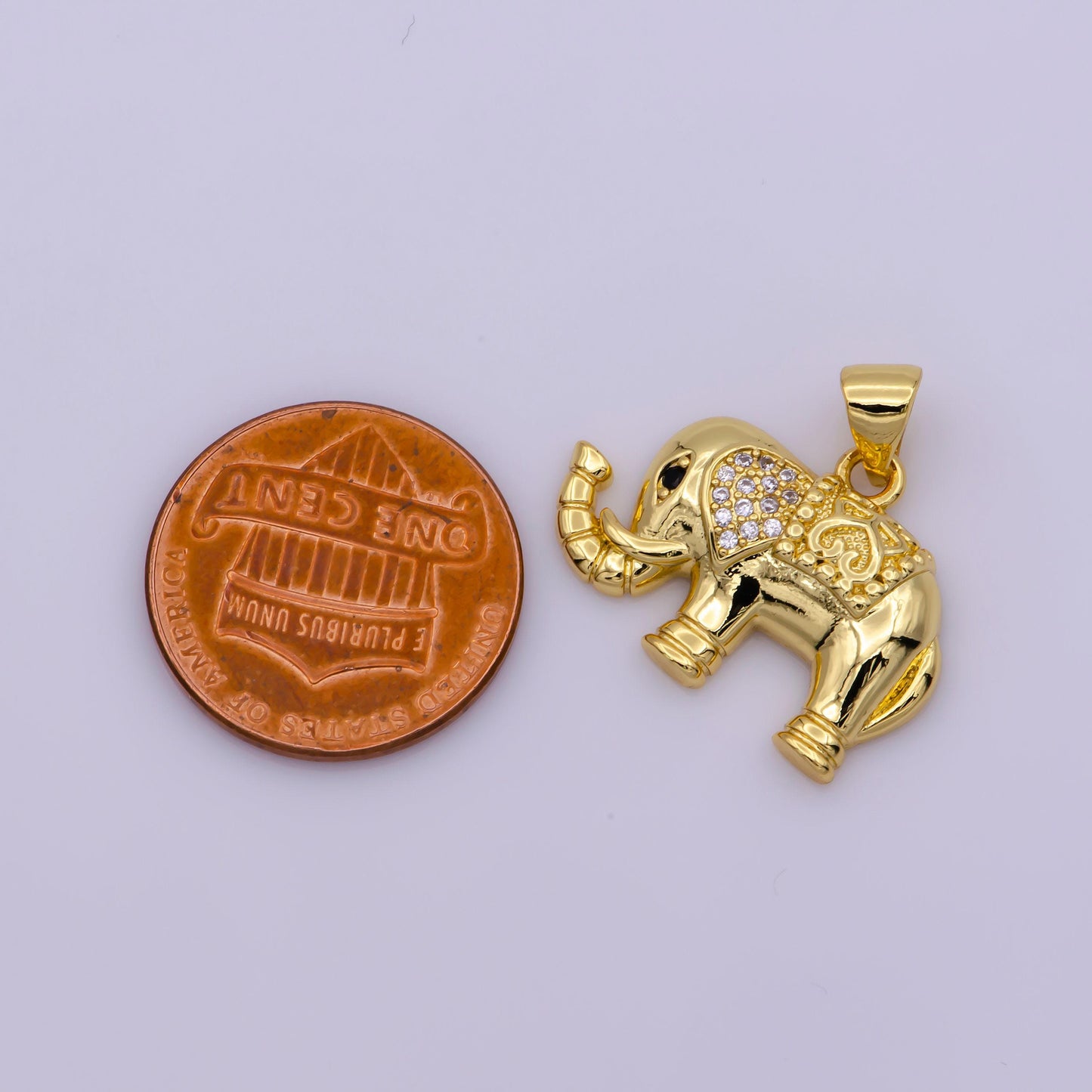 24k gold filled elephant pendant charm, animal pendant charm wild animal charm safari pendant, for diy jewelry making