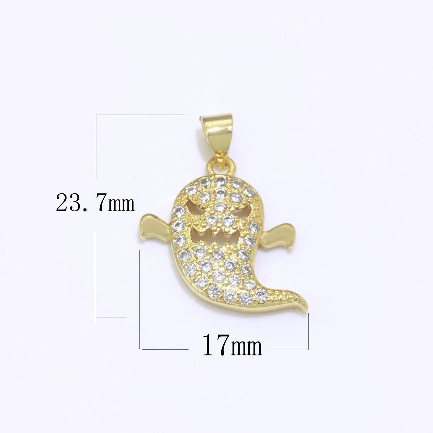Ghost charm for scary jewelry designs halloween keepsakes gold filled for minimalist jewelry earring bracelet necklace supply n-1327