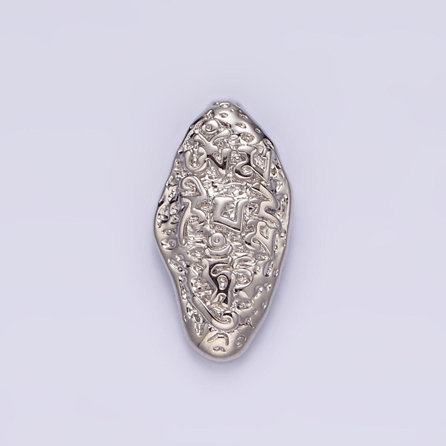14k gold filled molten hammered abstract oval sphere geometric pendant in gold & silver | n1266 n1267