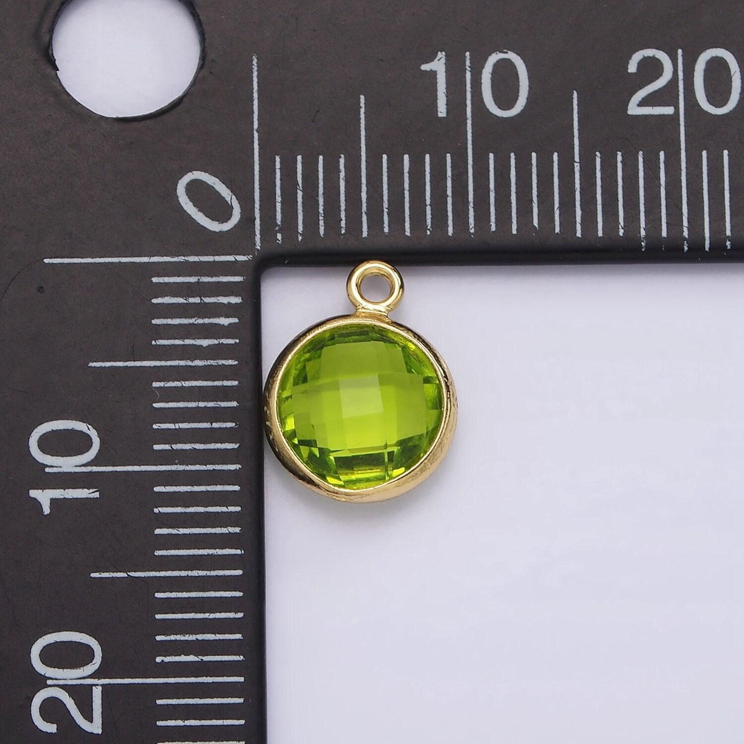 14k gold filled 6mm multifaceted birthstone cz round personalized charm | n1185 - n1196