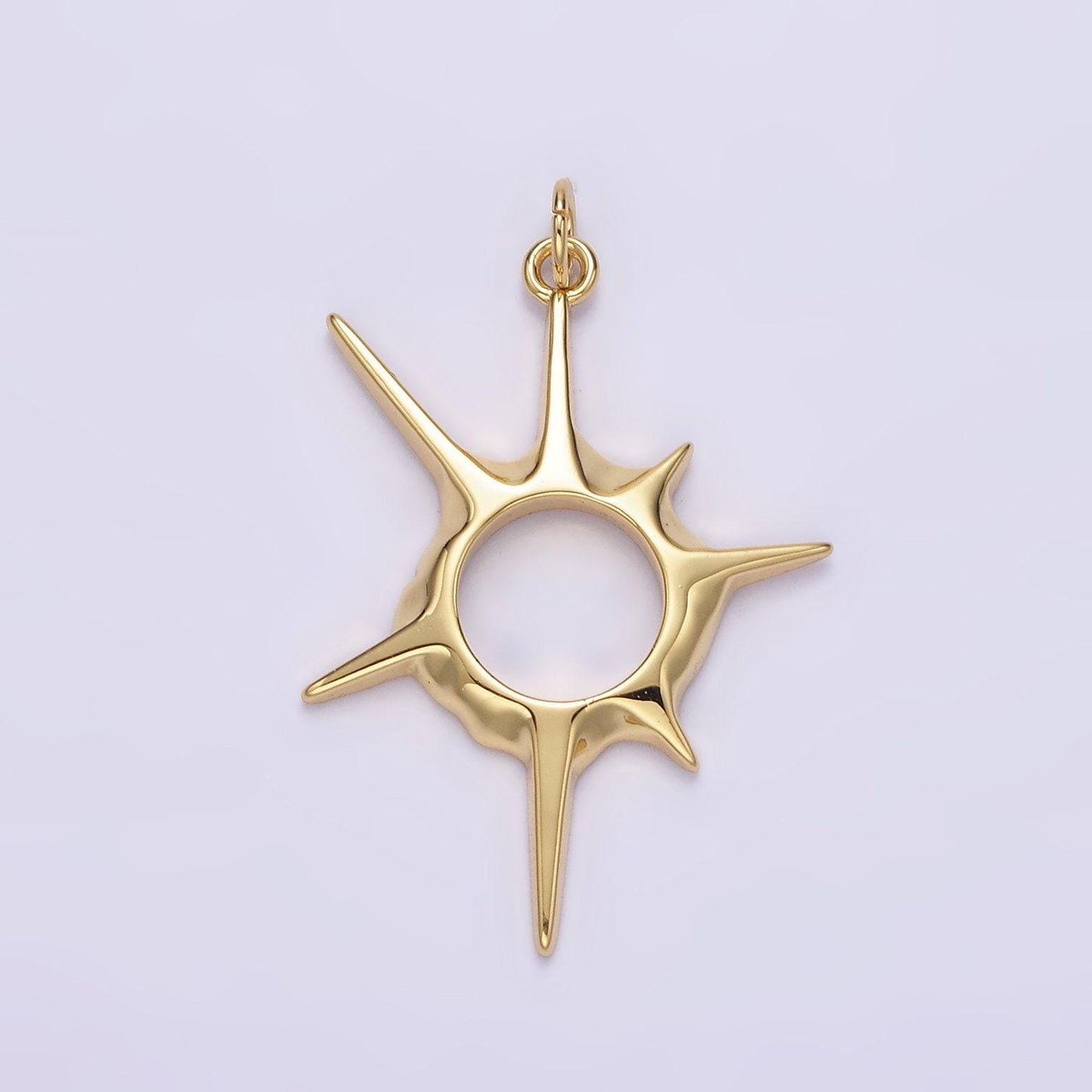 14k gold filled 20mm, 30mm open abstract celestial sun ray charm in gold & silver | n1116 n1117, n1108 n1109