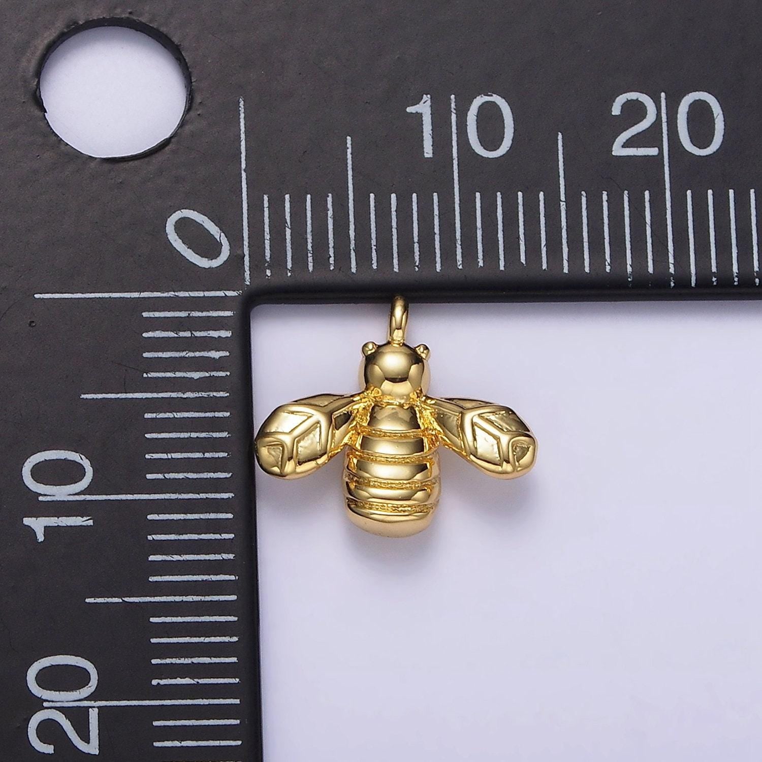 1pc 24k gold filled bee pendant charm, insect bug pendant charm, gold filled animal pendant, for diy jewelry n1087
