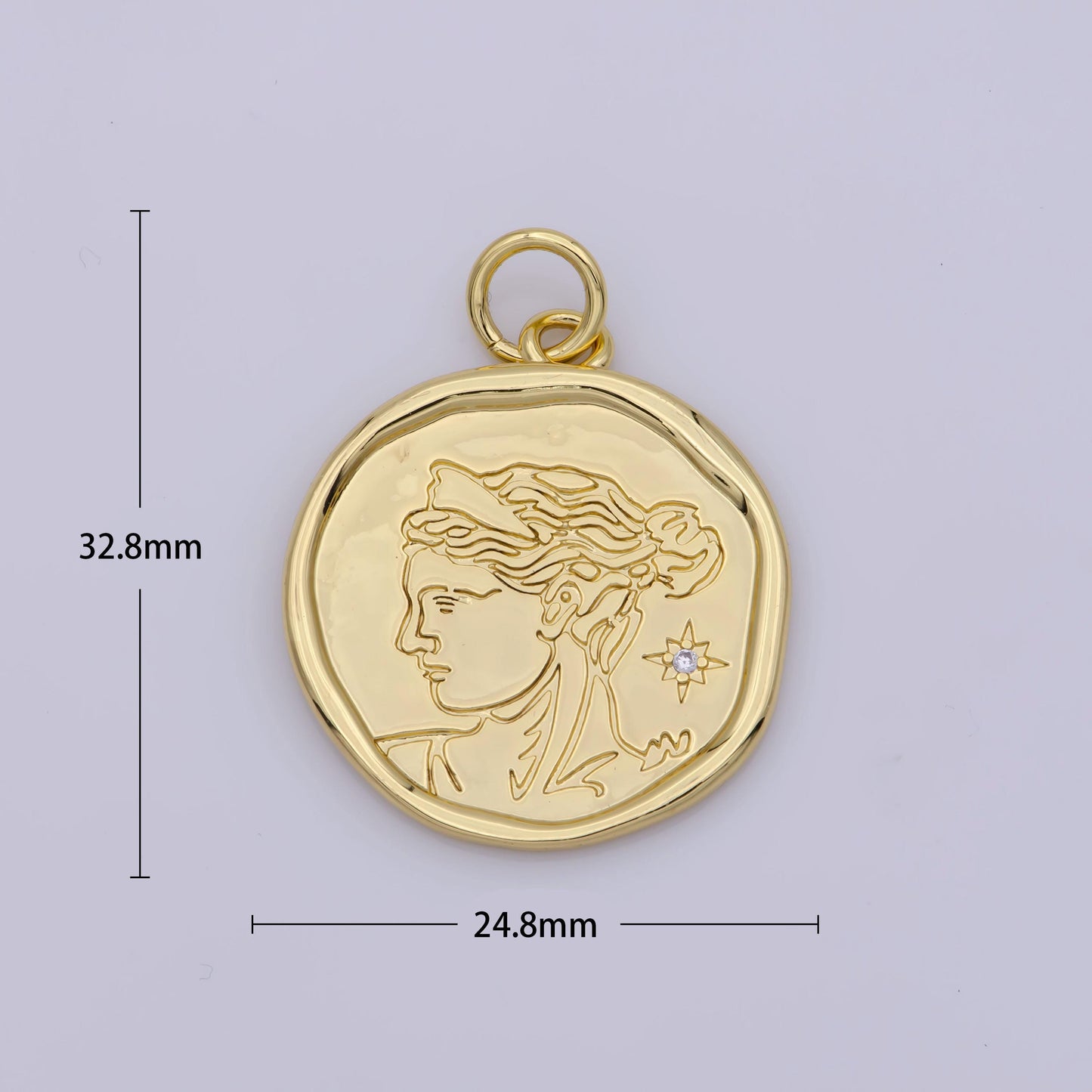 Goddess artemis of hunt, nature, childbirth and chastity 24k gold filled pendant | m-929