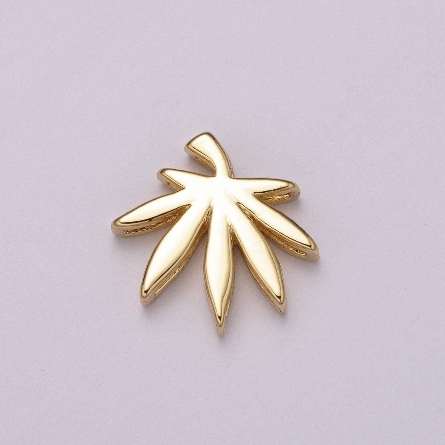 Small cannabis leaf charm, small pot leaf bead spacer small marijuana leaf charm pendant, weed leaf necklace bracelet pendant