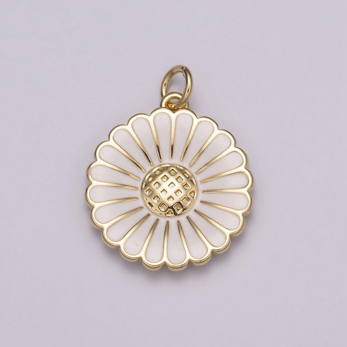 Dainty 14k gold filled enamel sunflower necklace for women flower charm necklace bracelet earring component