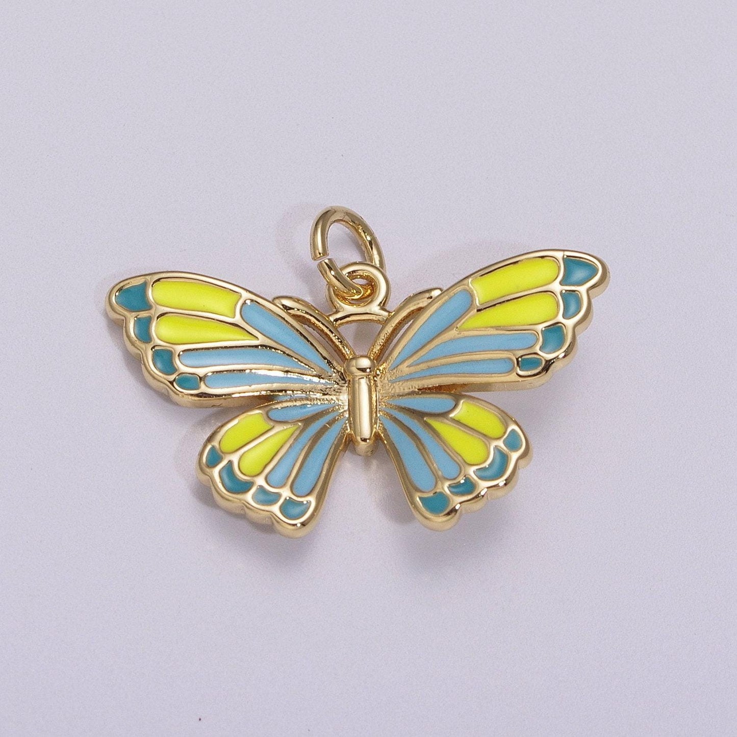 Enamel mariposa butterfly charm 3 colors butterfly charm pendant for necklace earring supply component in 14k gold filled,m907-m910