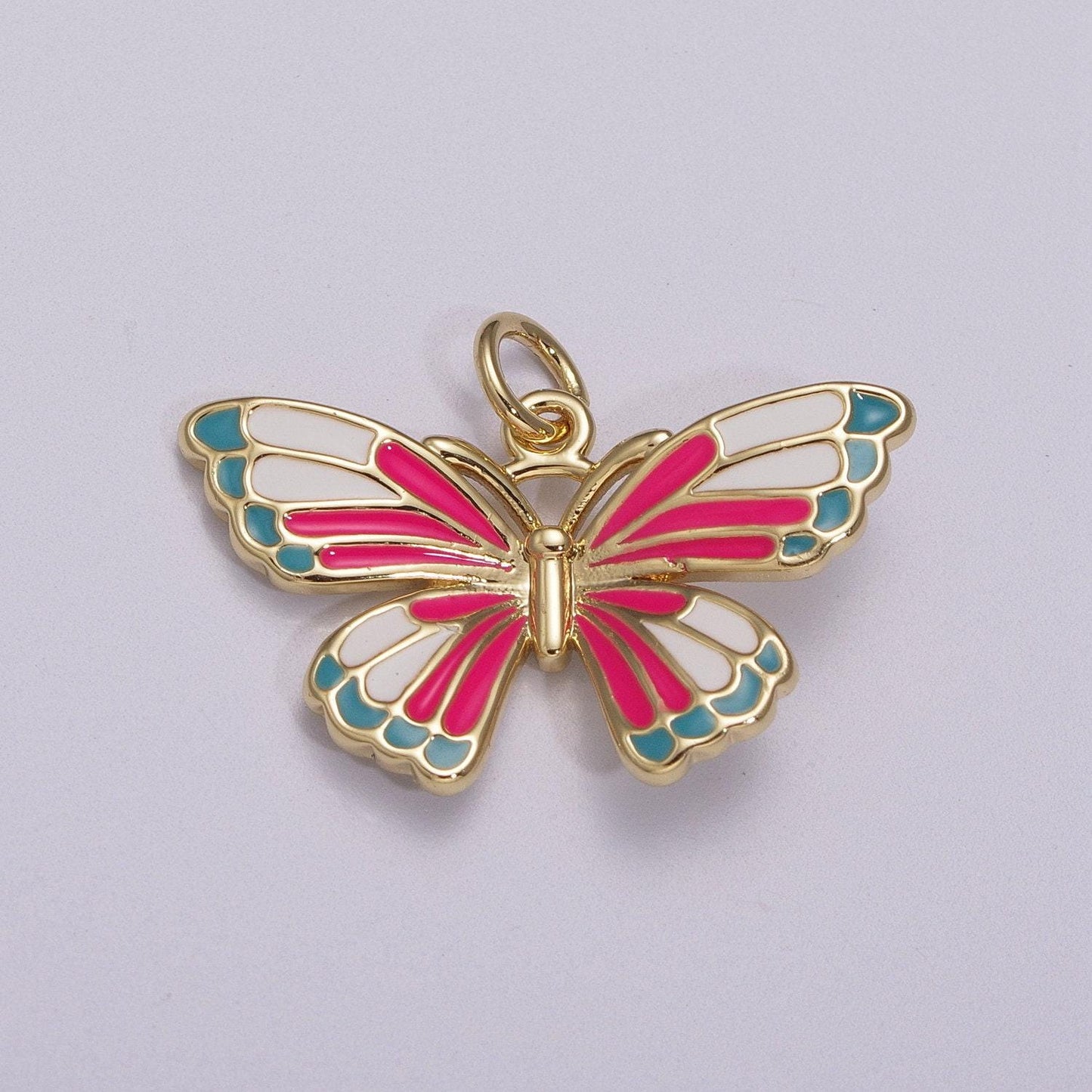 Enamel mariposa butterfly charm 3 colors butterfly charm pendant for necklace earring supply component in 14k gold filled,m907-m910