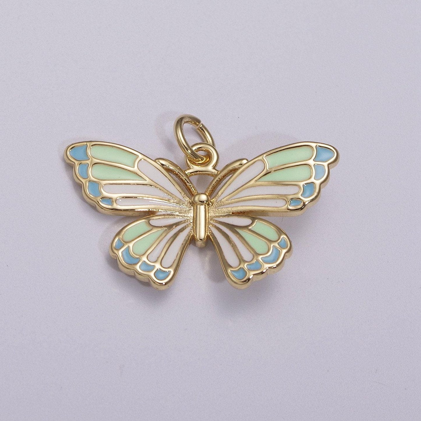 Enamel mariposa butterfly charm 3 colors butterfly charm pendant for necklace earring supply component in 14k gold filled,m907-m910