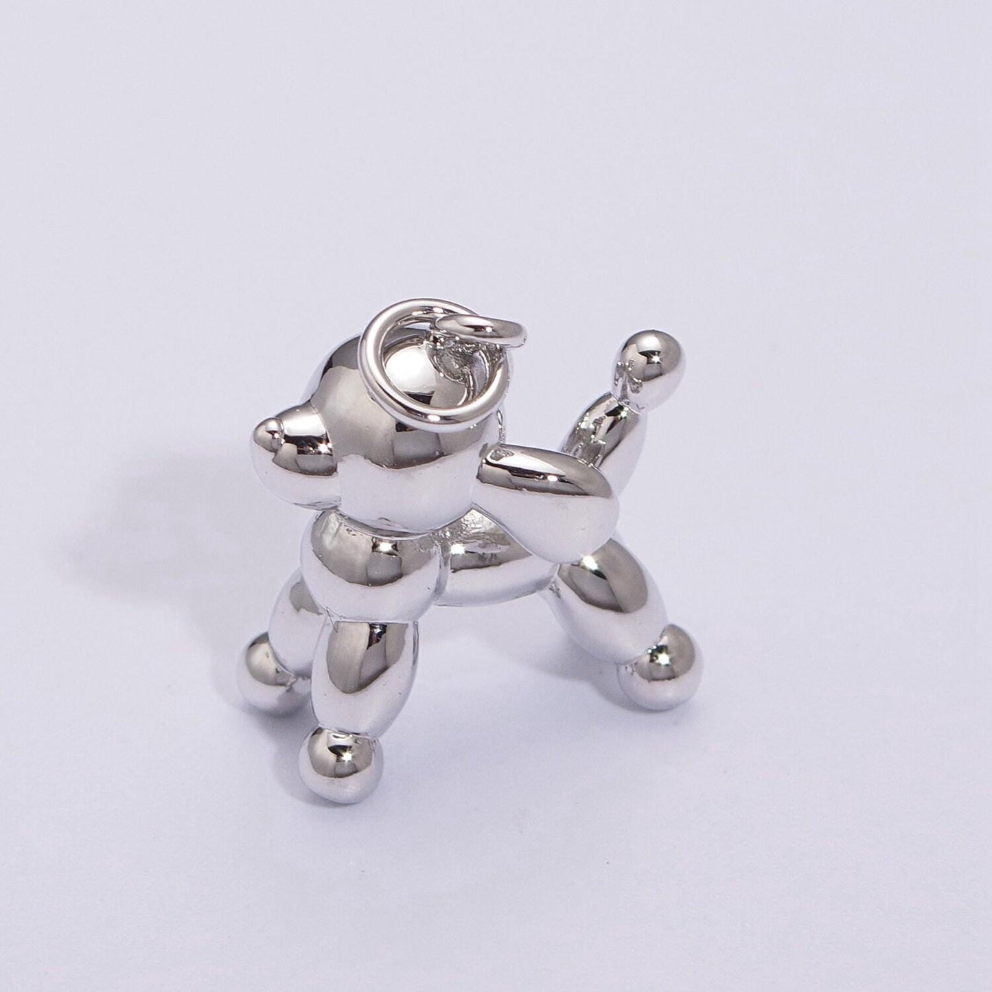 Poodle gold pendant, long baloon figurine charm, dog, puppy, deer animal pendant, diy jewelry, m-898, m-899