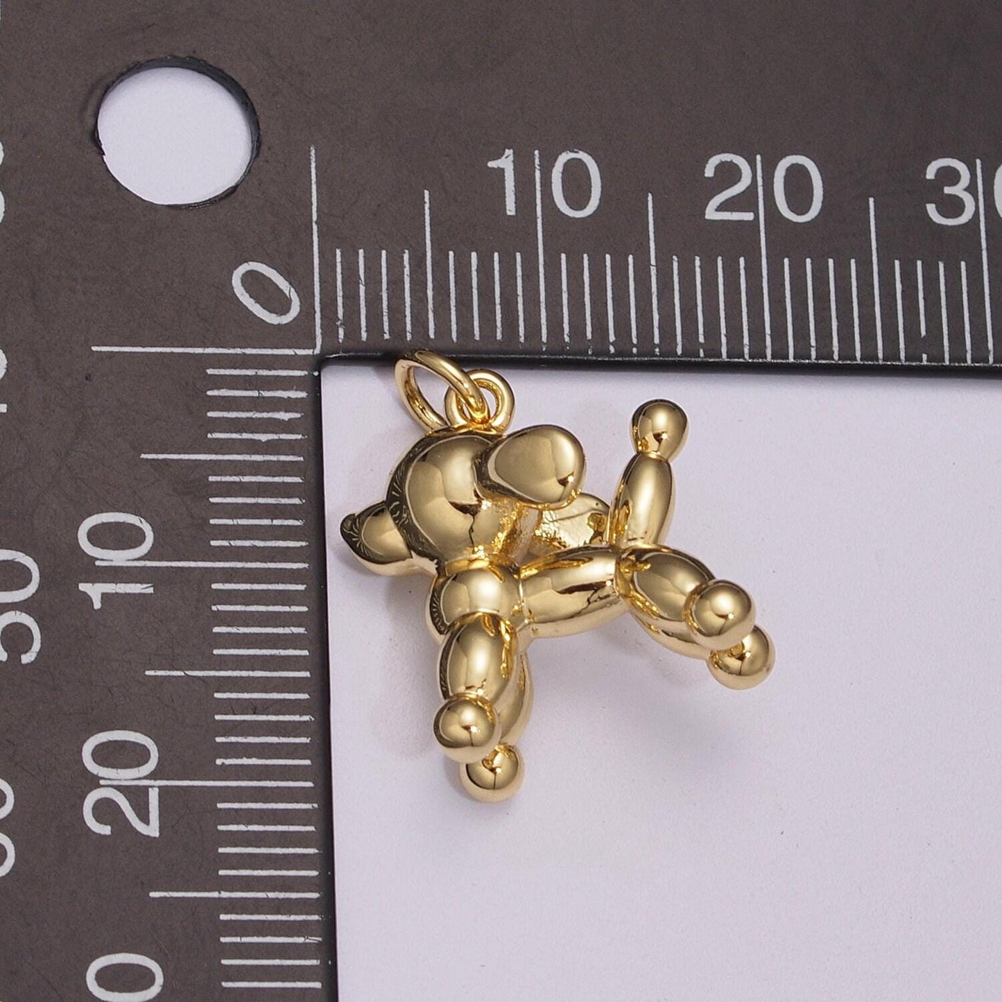 Poodle gold pendant, long baloon figurine charm, dog, puppy, deer animal pendant, diy jewelry, m-898, m-899