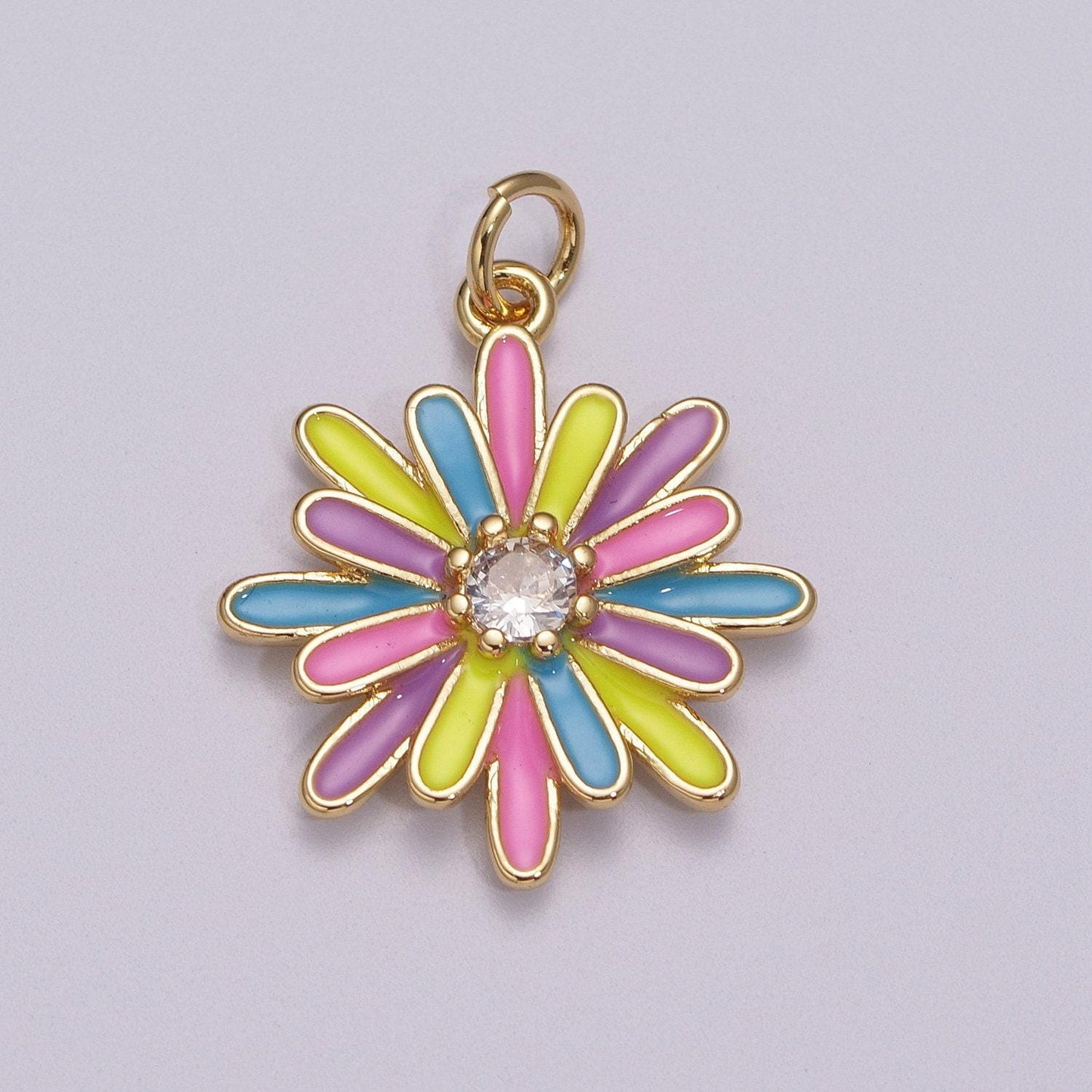 Chrysant charm necklace, gift for her, enamel pendant bracelet earring necklace for woman, flower jewelry minimalist floral m-876 - m-881
