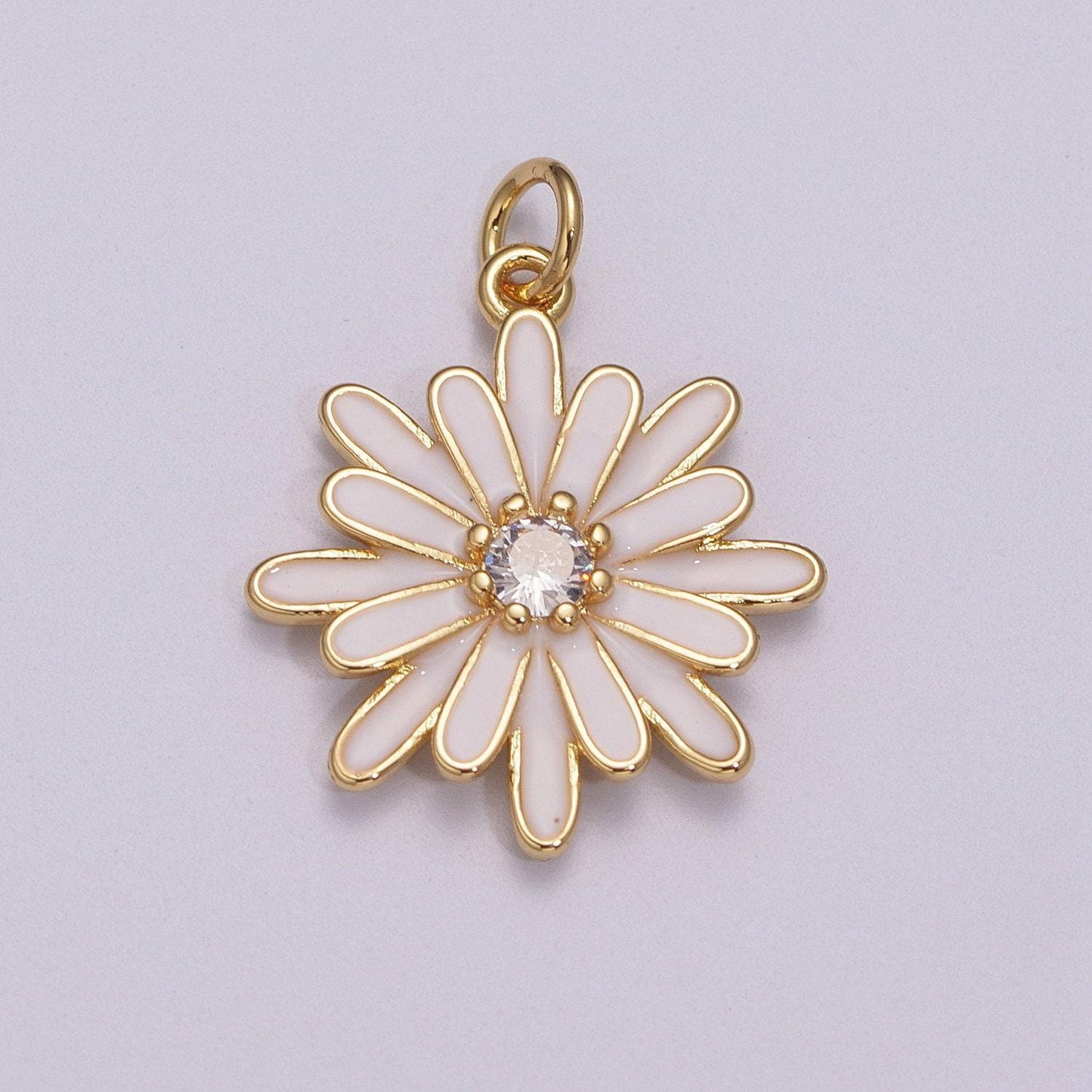 Chrysant charm necklace, gift for her, enamel pendant bracelet earring necklace for woman, flower jewelry minimalist floral m-876 - m-881