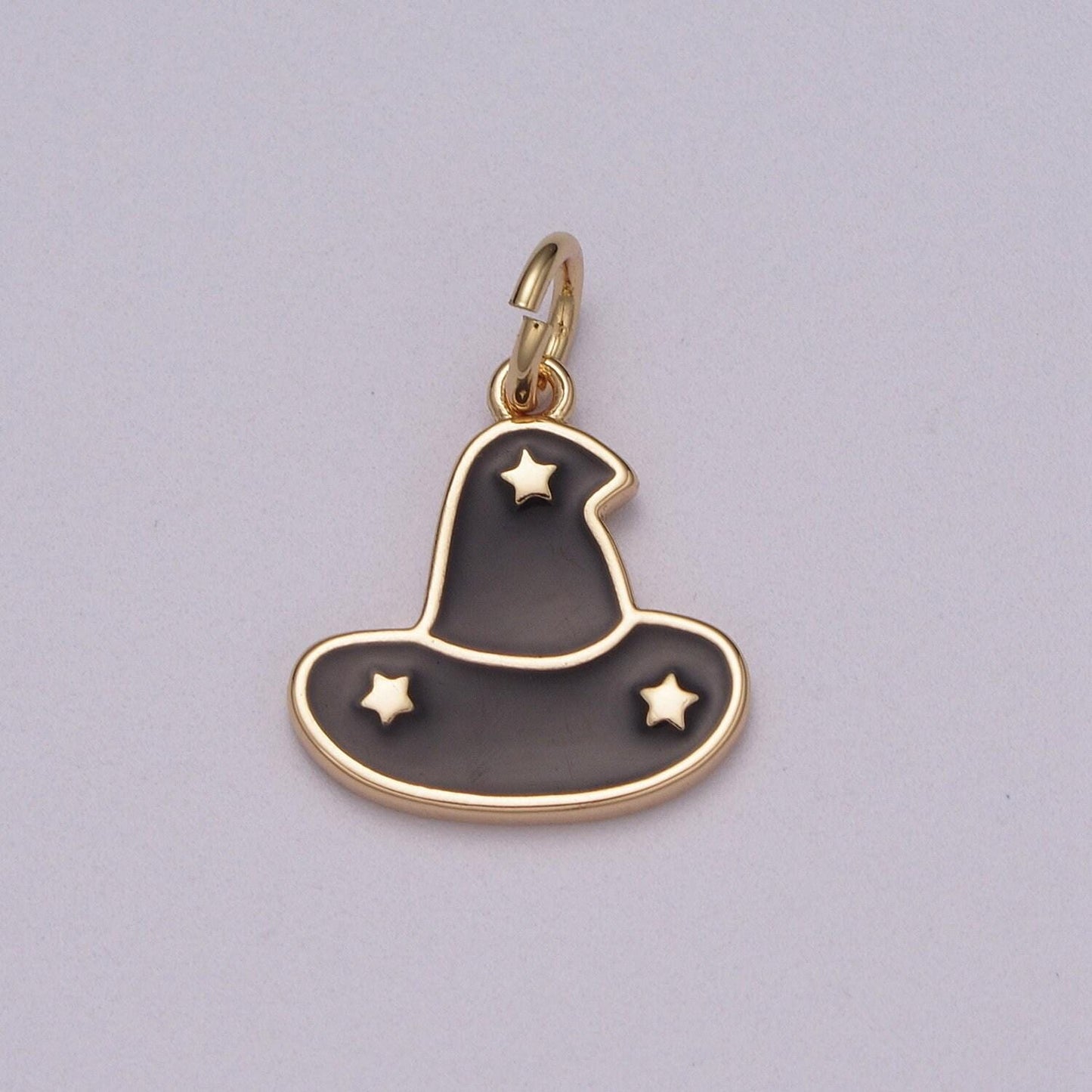 Black white sorcerer apprentice miniature hat charm with star fantasia wizard pendant bracelet necklace earring halloween jewelry inispired