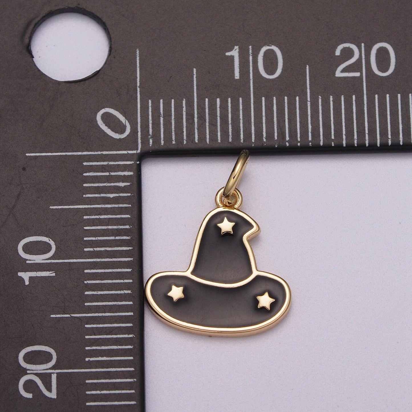 Black white sorcerer apprentice miniature hat charm with star fantasia wizard pendant bracelet necklace earring halloween jewelry inispired