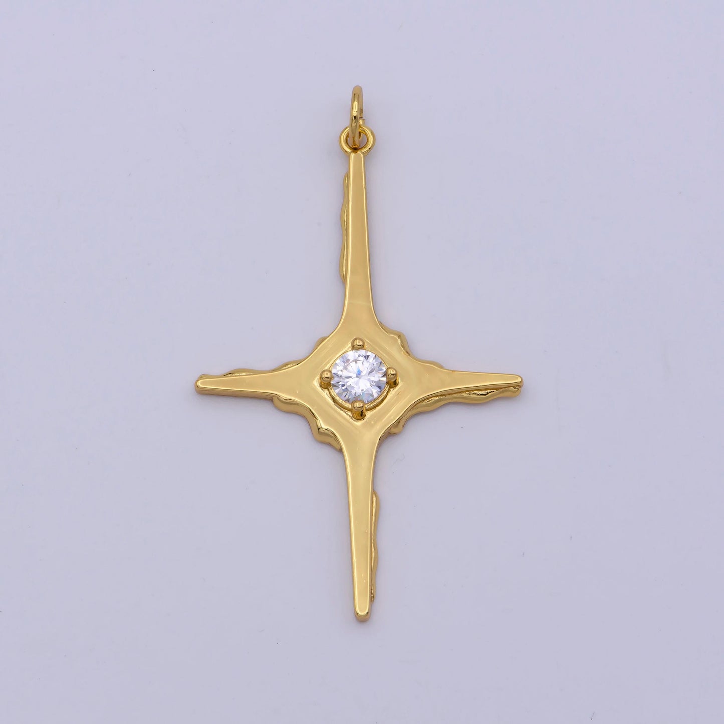 Dainty gold north star charms tiny cz charm for necklace earring bracelet jewelry making supply celestial jewelry m-847