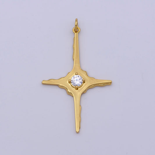 Dainty gold north star charms tiny cz charm for necklace earring bracelet jewelry making supply celestial jewelry m-847