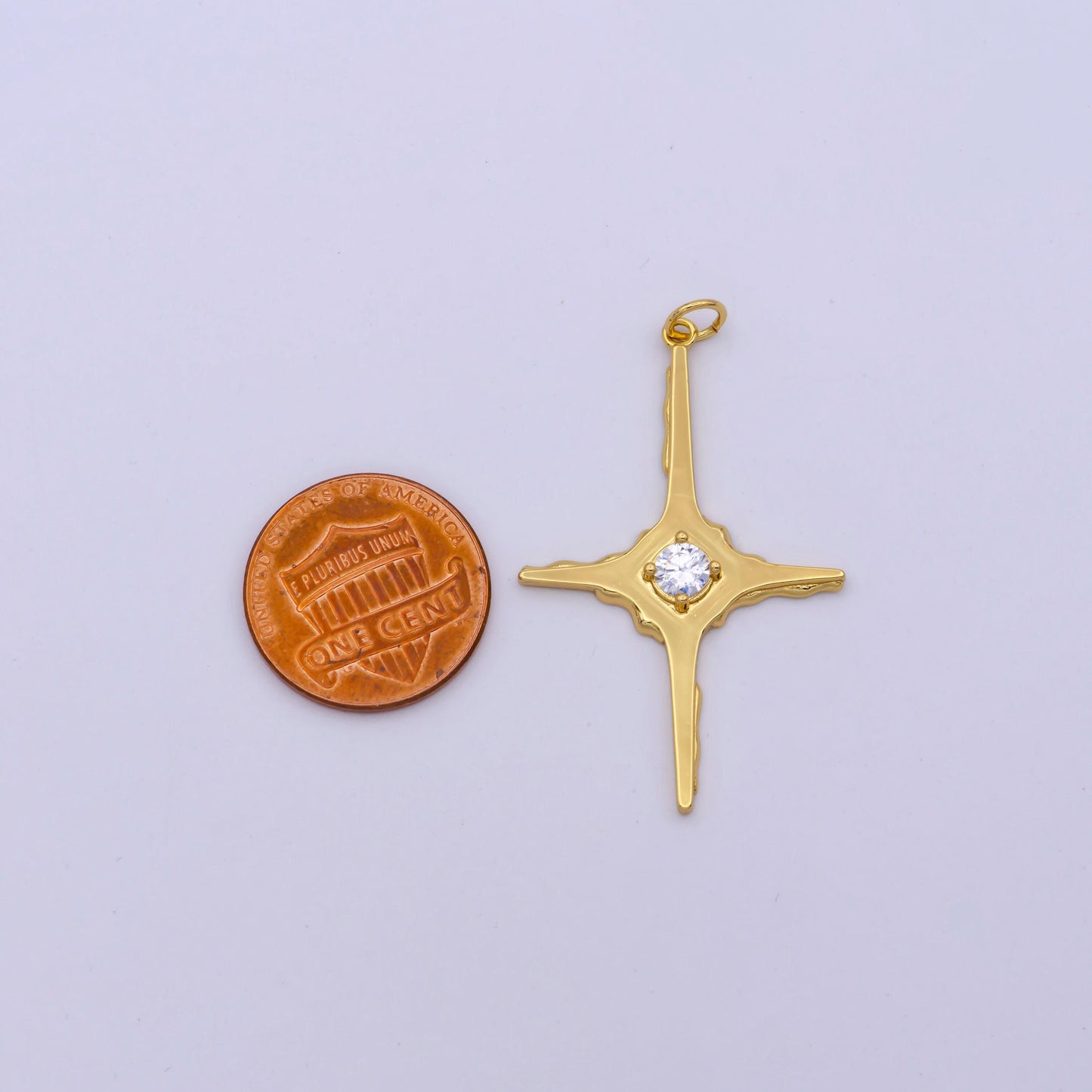 Dainty gold north star charms tiny cz charm for necklace earring bracelet jewelry making supply celestial jewelry m-847