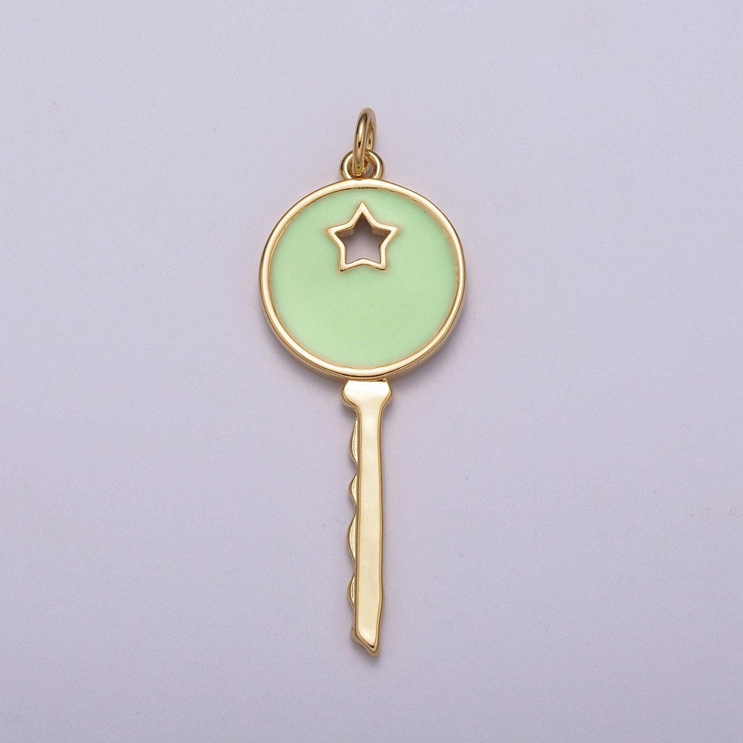 1pc gold key enamel charms, star charm with color enamel to choose charm medallion for necklace,m-815~m-817