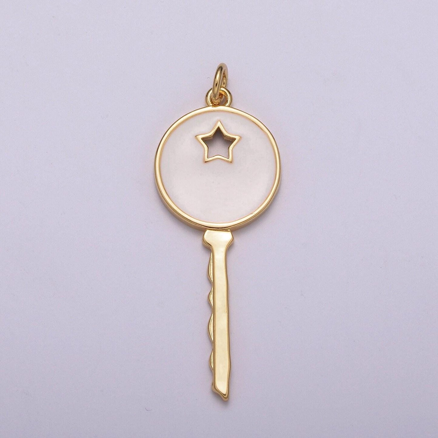 1pc gold key enamel charms, star charm with color enamel to choose charm medallion for necklace,m-815~m-817