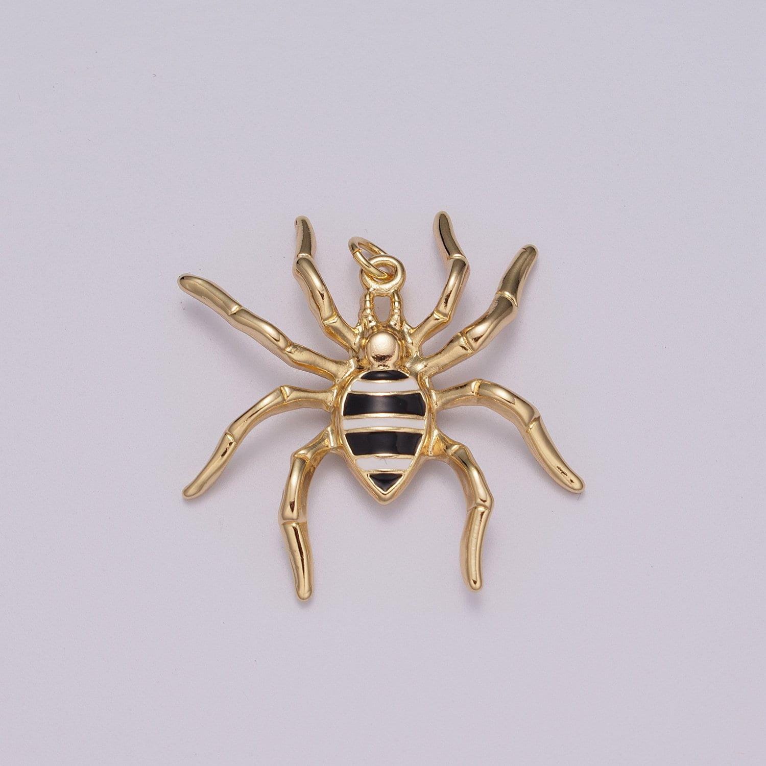 Big black spider charm pendant | enamel spider charm | halloween enamel pendants | halloween inspired spider charms | black spider charm