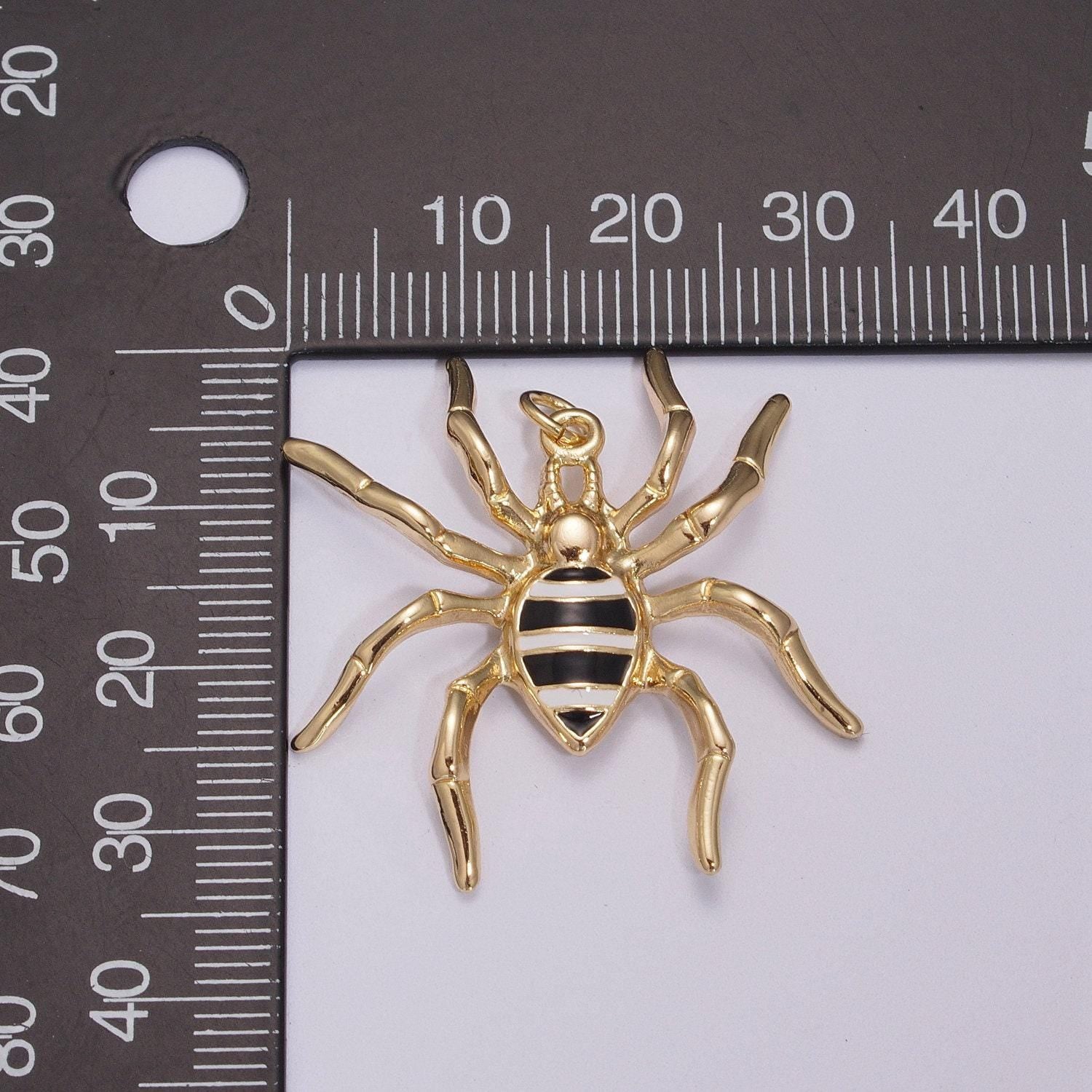 Big black spider charm pendant | enamel spider charm | halloween enamel pendants | halloween inspired spider charms | black spider charm
