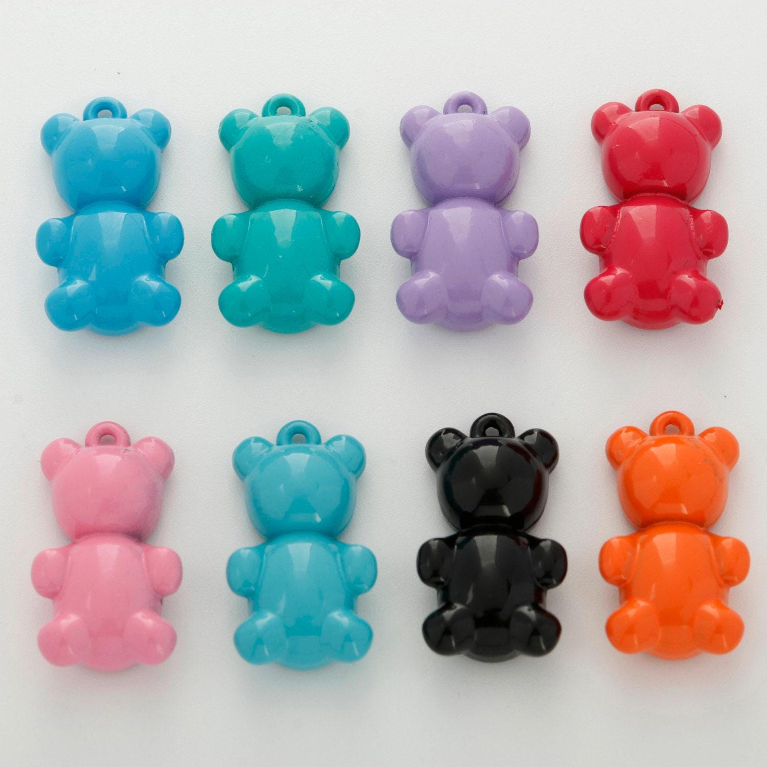 14k gold filled gummy bear pendant teddy bear charm enamel animal charm, love charm kids retro 90s trend jewelry making supply