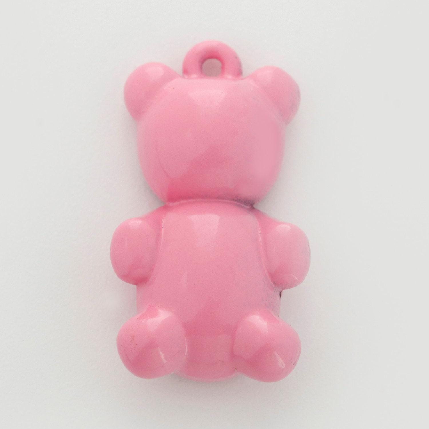 14k gold filled gummy bear pendant teddy bear charm enamel animal charm, love charm kids retro 90s trend jewelry making supply