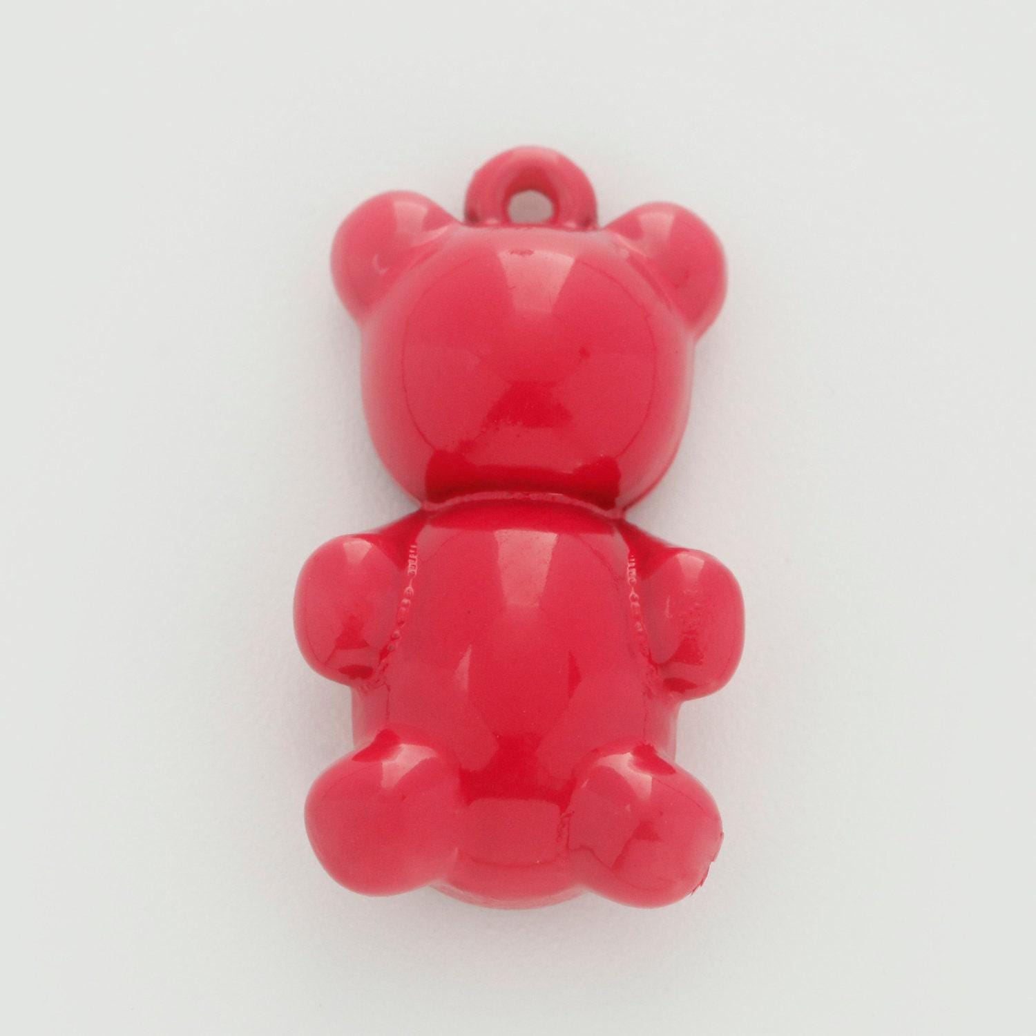 14k gold filled gummy bear pendant teddy bear charm enamel animal charm, love charm kids retro 90s trend jewelry making supply