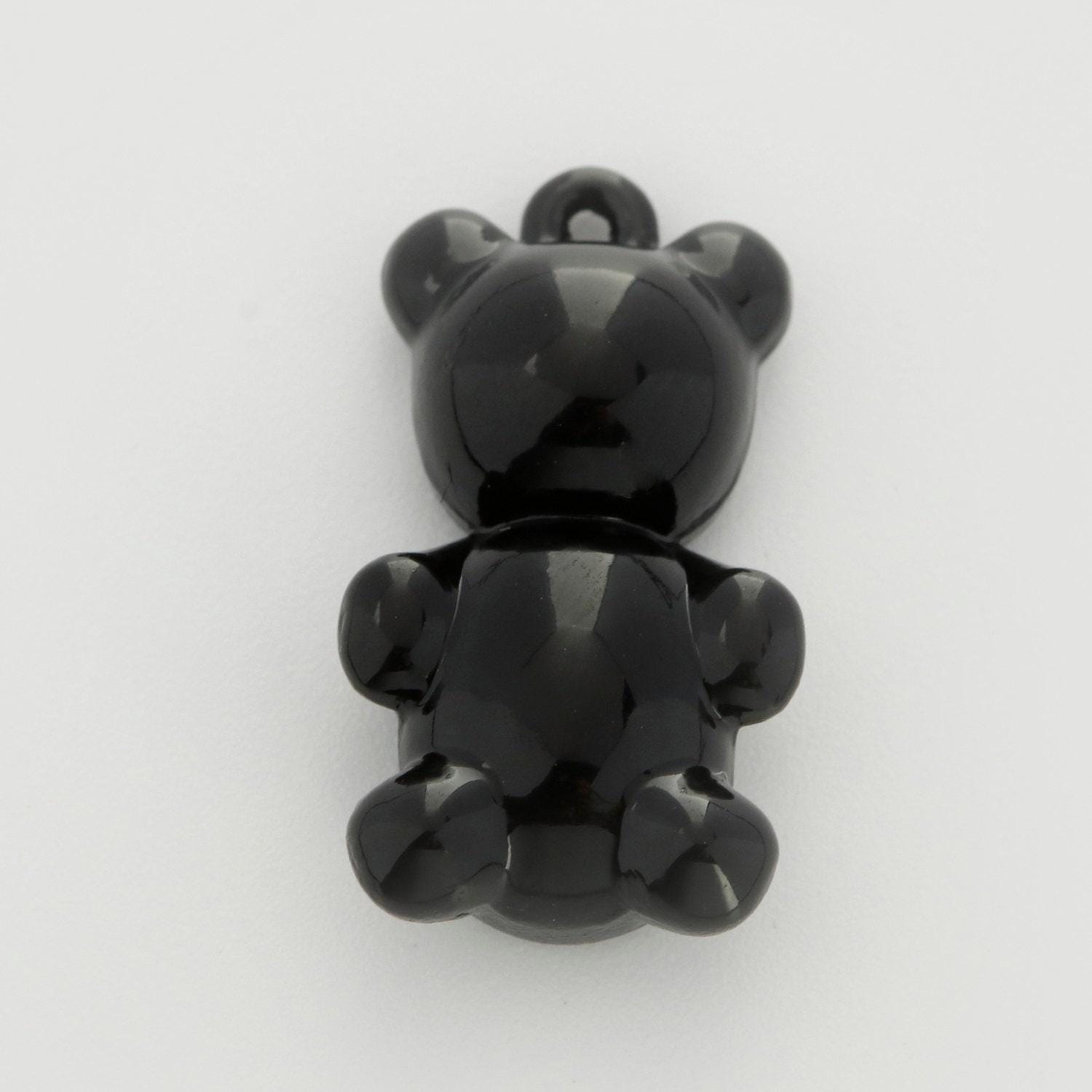 14k gold filled gummy bear pendant teddy bear charm enamel animal charm, love charm kids retro 90s trend jewelry making supply