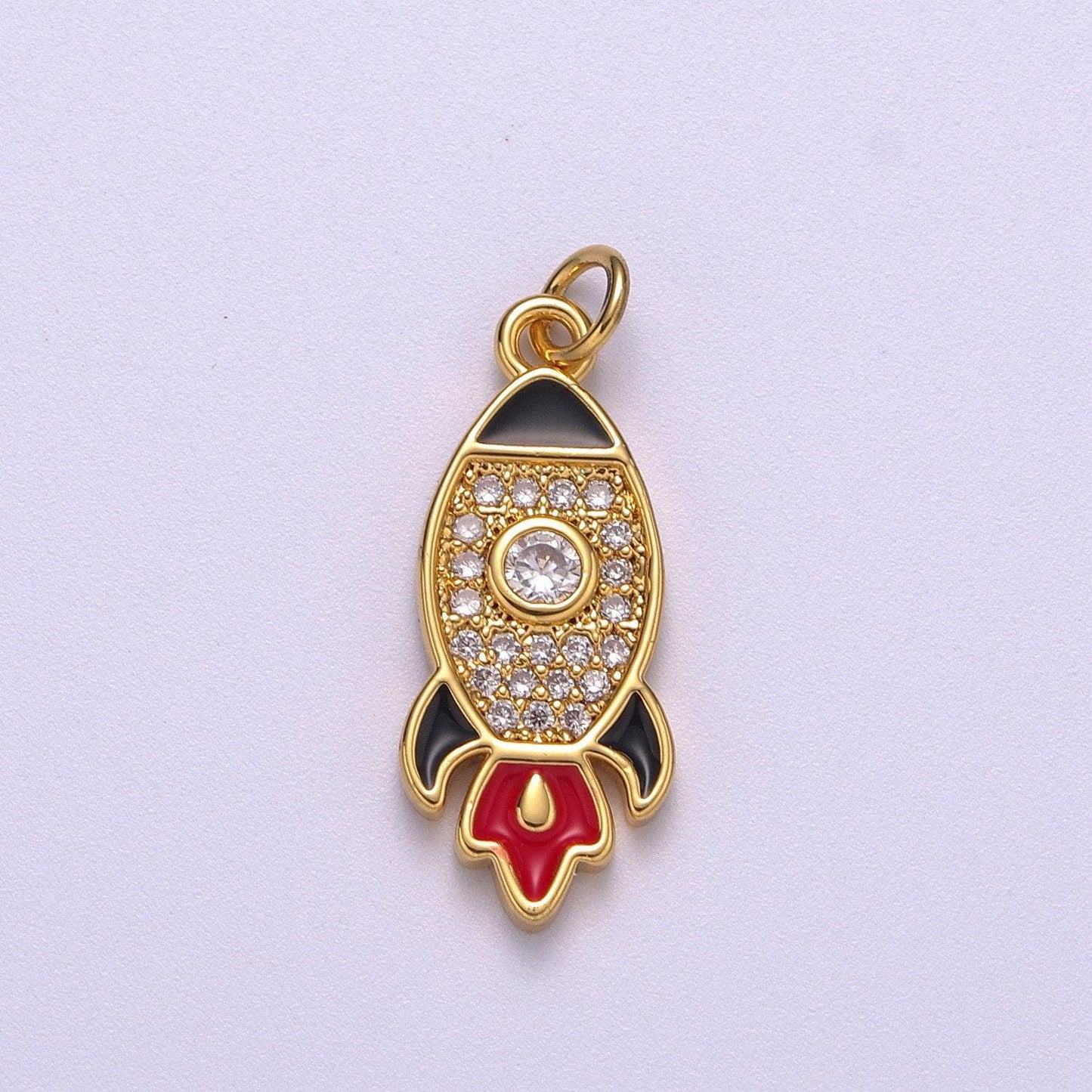 18k gold filled to the moon rocket emoji charm stocks, game stop stonks funny gift for her, day trader fintwit woman girl supply