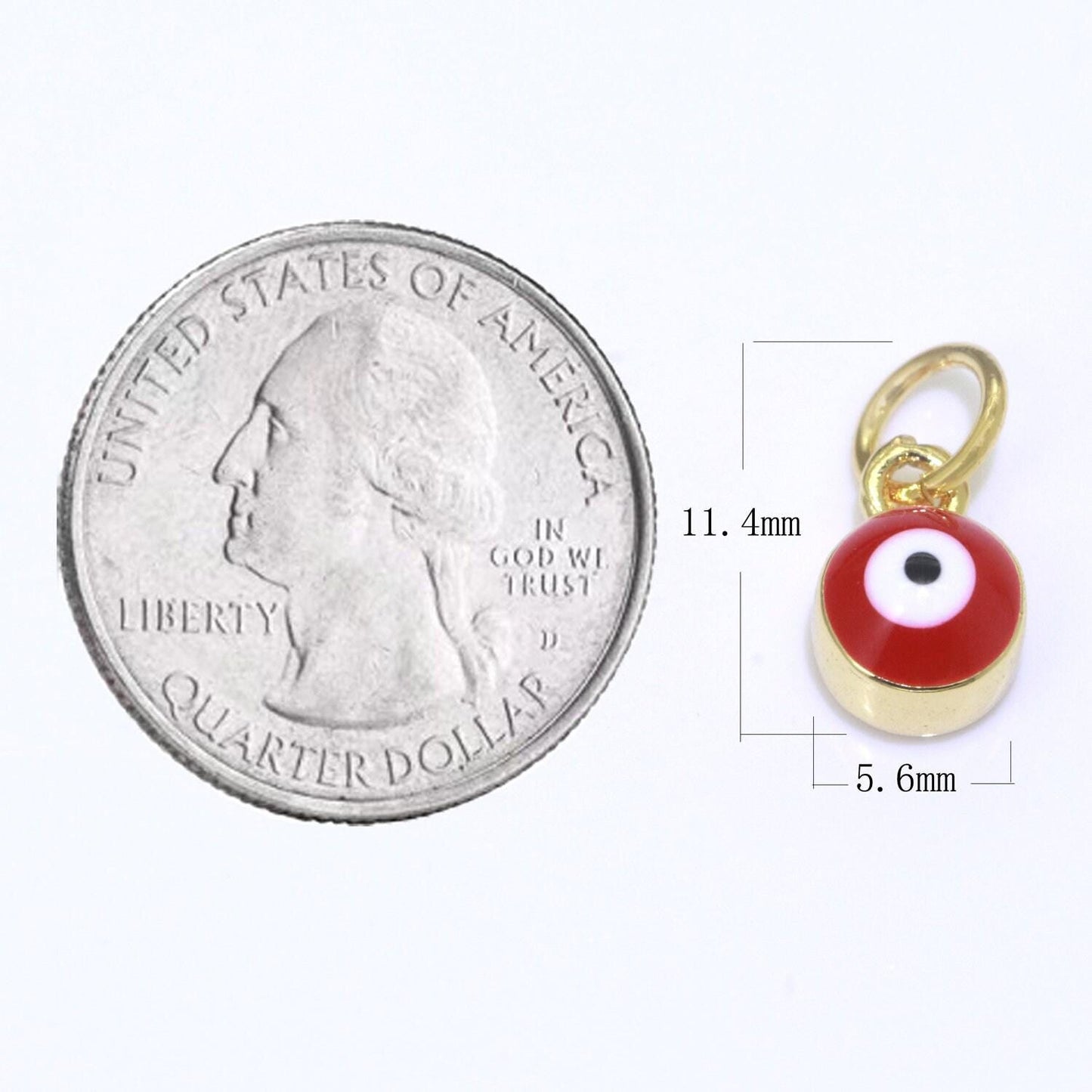 1x tiny evil eye charm small dainty evil eye pendant charm eye of ra minimalist jewelry add on charm bracelet earring necklace component