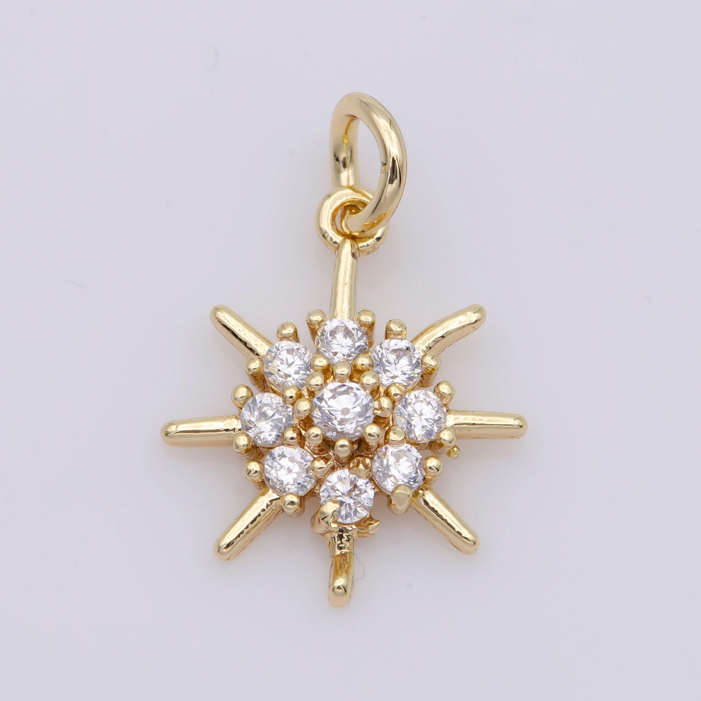 Mini gold filled sun charm sun burst pendant celestial jewelry for earring bracelet necklace component