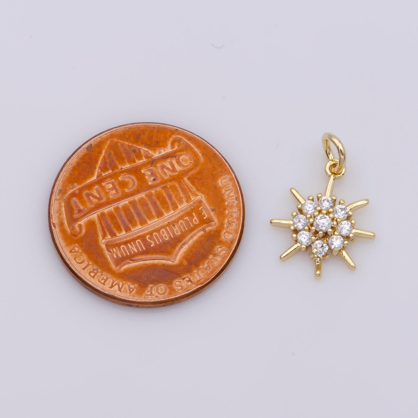 Mini gold filled sun charm sun burst pendant celestial jewelry for earring bracelet necklace component
