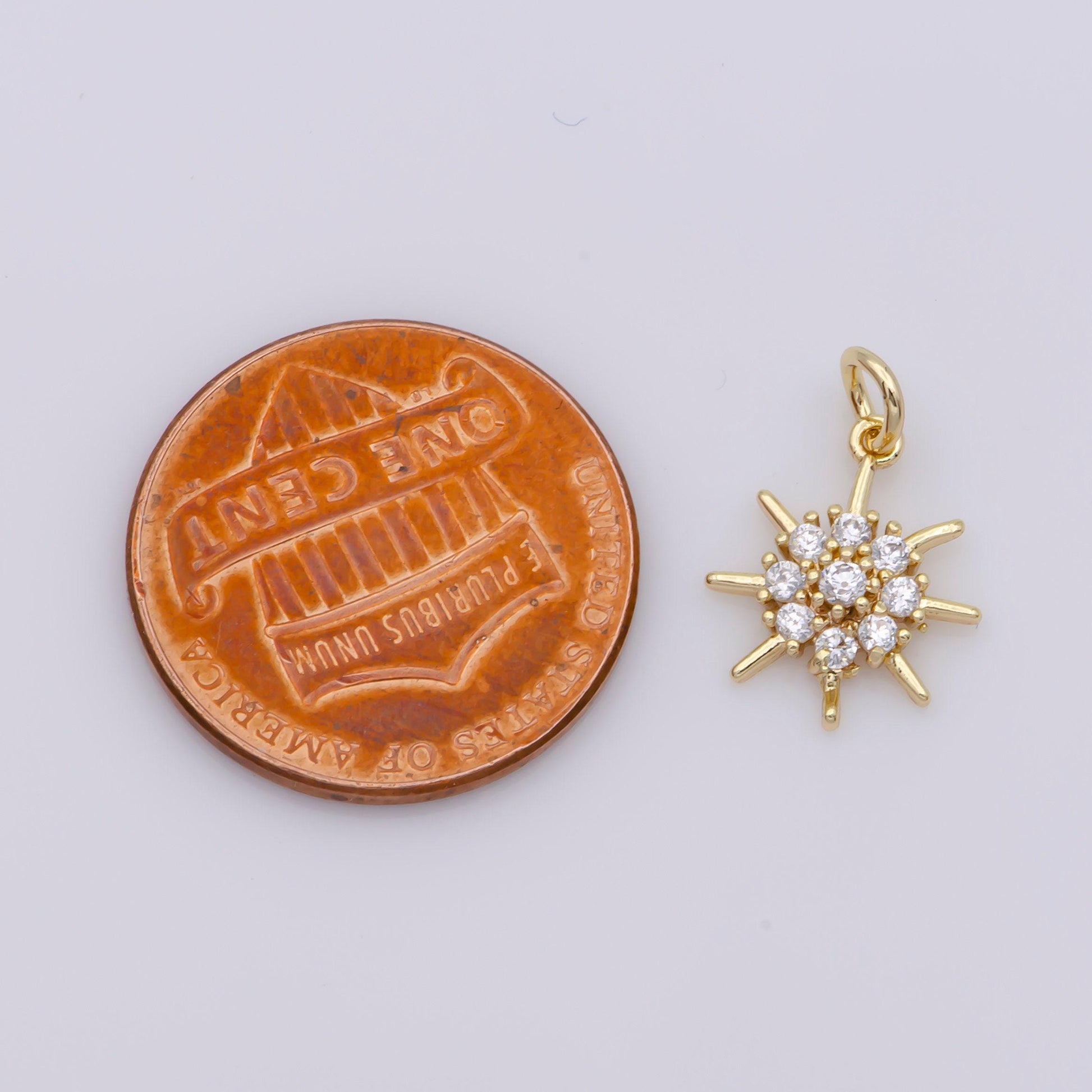 Mini gold filled sun charm sun burst pendant celestial jewelry for earring bracelet necklace component