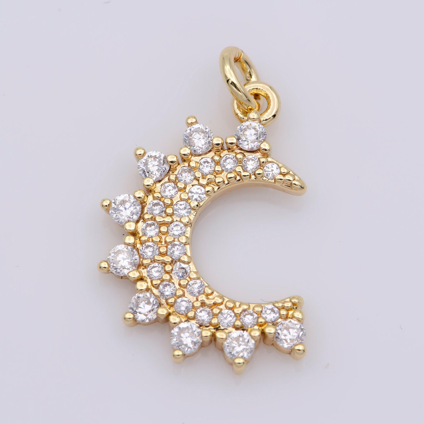Dainty crescent moon gold filled pendant add on charm necklace, bracelet, earring celestial jewelry necklace earring bracelet