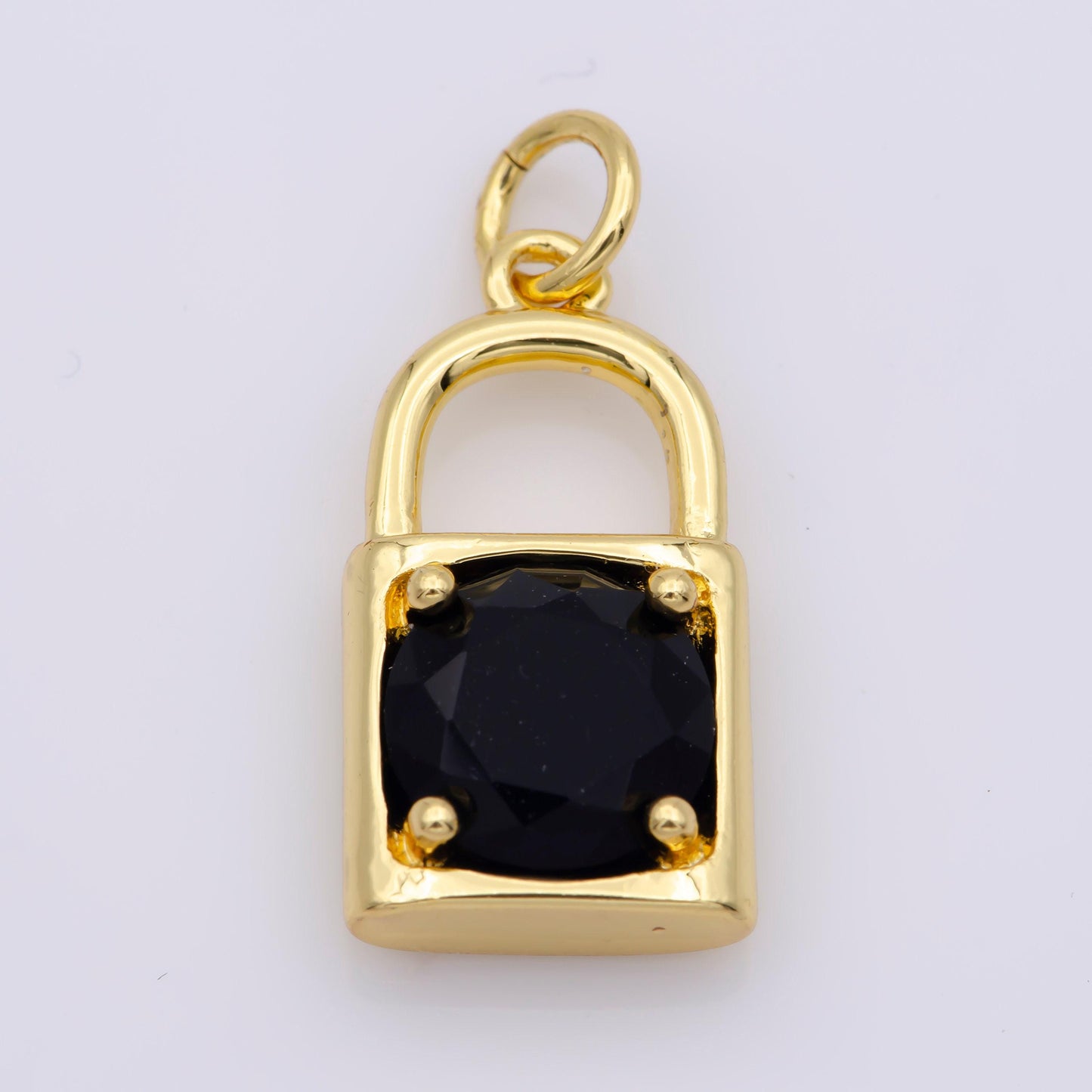 24k gold filled dainty padlock charm colorful cz lock charm for necklace bracelet jewelry making black white reed purple
