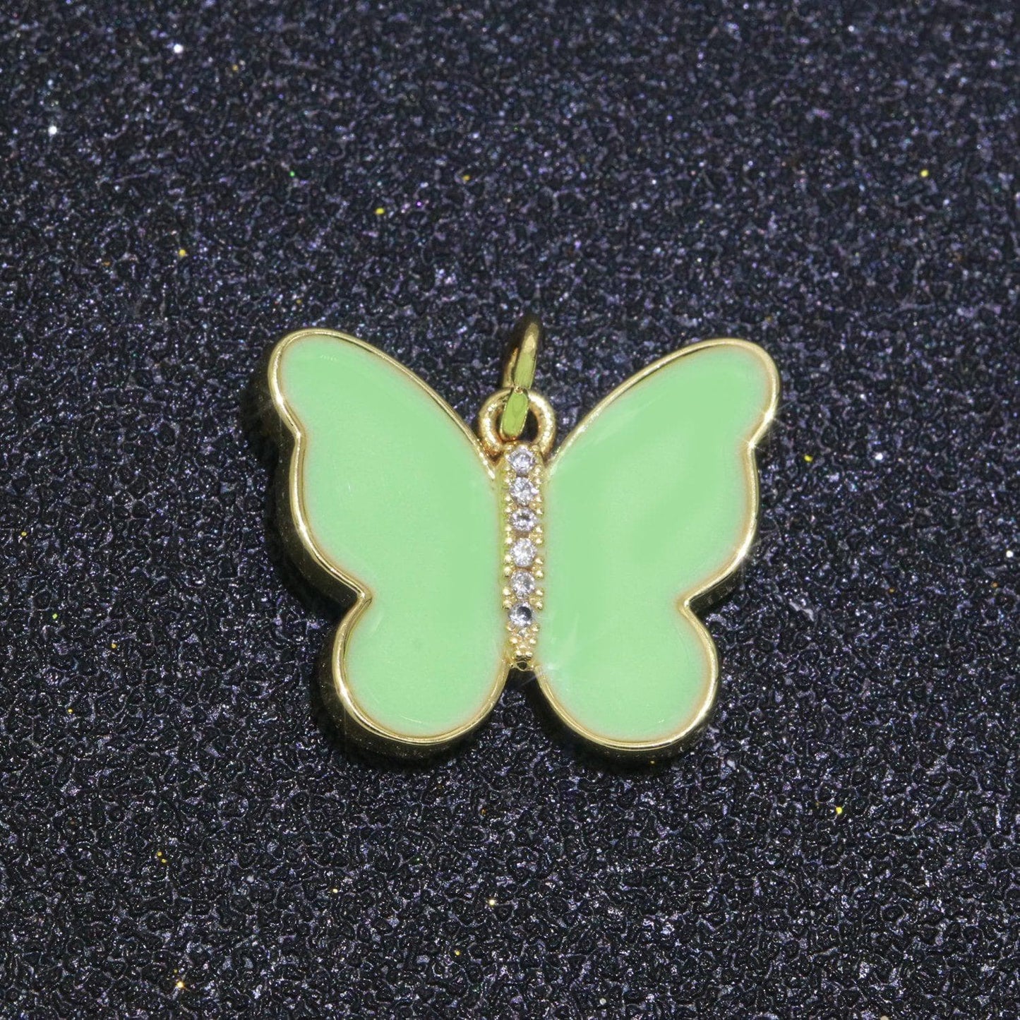 1x dainty butterfly charm, mini gold filled monarch charm for necklace, bracelet, earring charm micro pave mariposa jewelry making