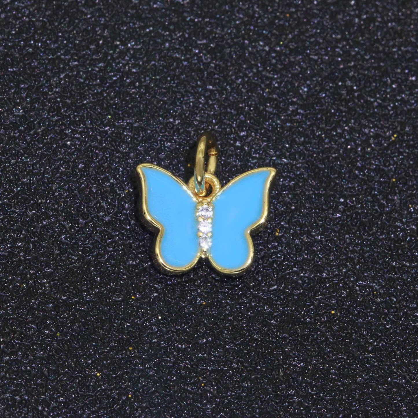 1pc enamel color butterfly charm, dainty gold monarch charm for necklace, bracelet, earring charm mariposa jewelry making