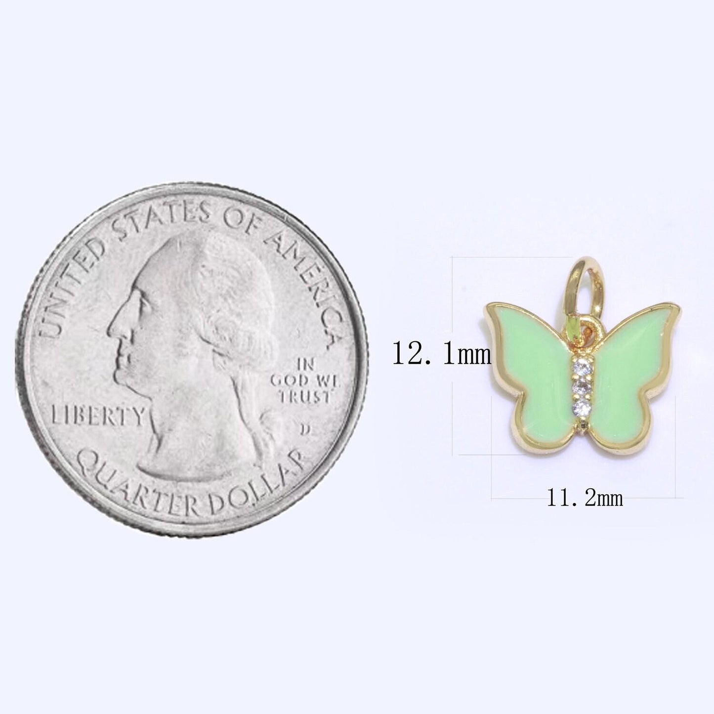 1pc enamel color butterfly charm, dainty gold monarch charm for necklace, bracelet, earring charm mariposa jewelry making