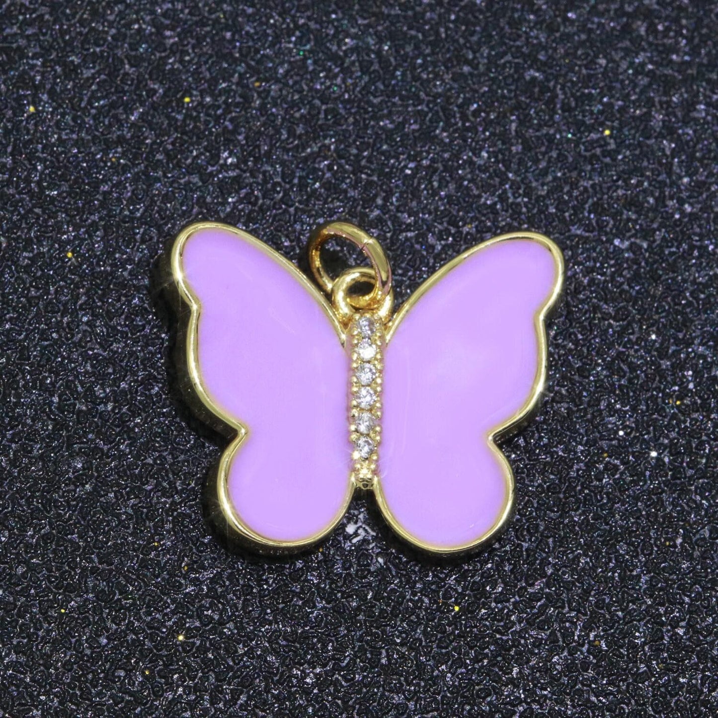 1x dainty butterfly charm, mini gold filled monarch charm for necklace, bracelet, earring charm micro pave mariposa jewelry making